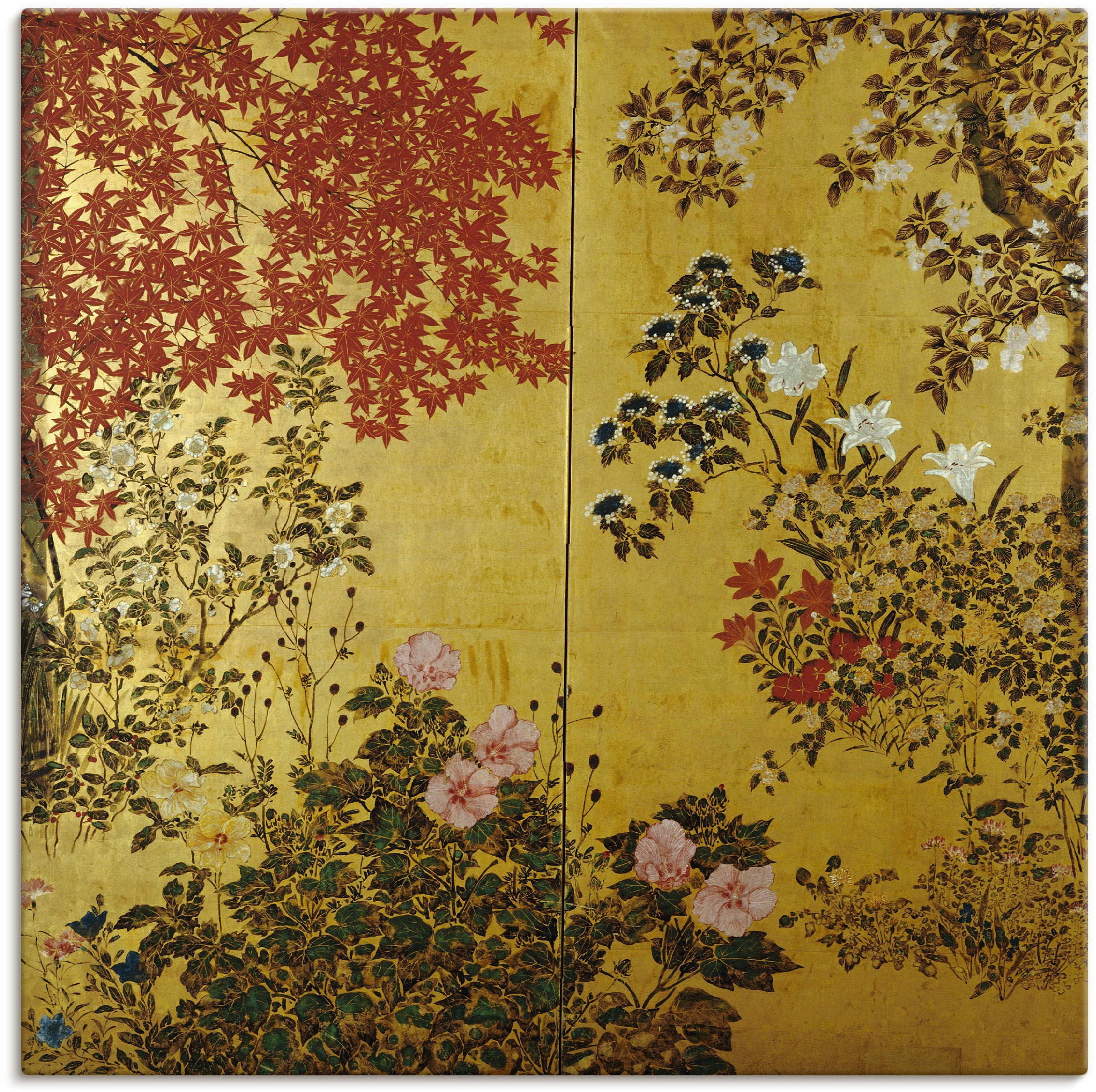Artland Wandbild »Japanischer Wandschirm 18. Jahrhundert«, Pflanzen, (1 St.),  als Leinwandbild, Poster, Wandaufkleber in verschied. Größen kaufen bei OTTO