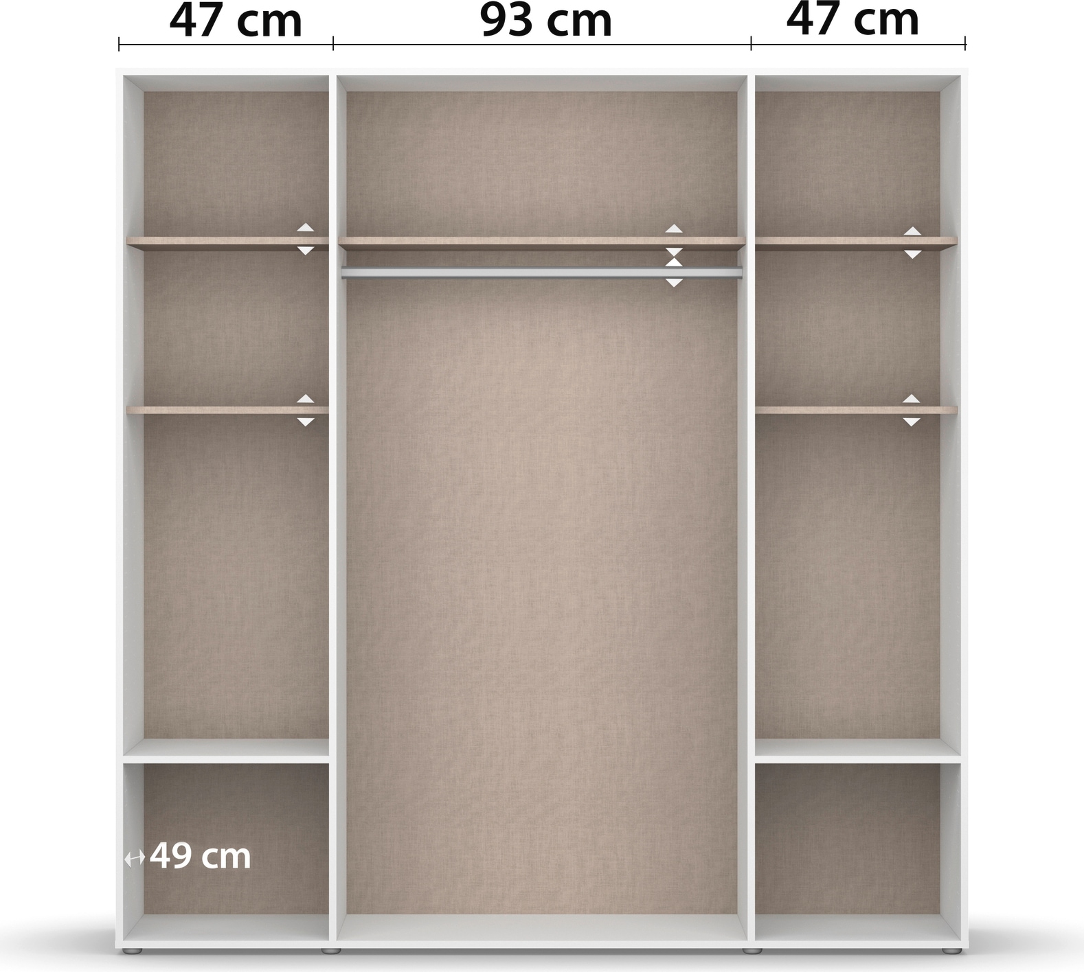 rauch Drehtürenschrank »Kleiderschrank Schrank Garderobe Wäscheschrank NAGATA viel Stauraum«, (in 3 verschiedenen Ausstattungen BASIC/CLASSIC/PREMIUM), mit Schubladen sowie Stangengriffen TOPSELLER MADE IN GERMANY