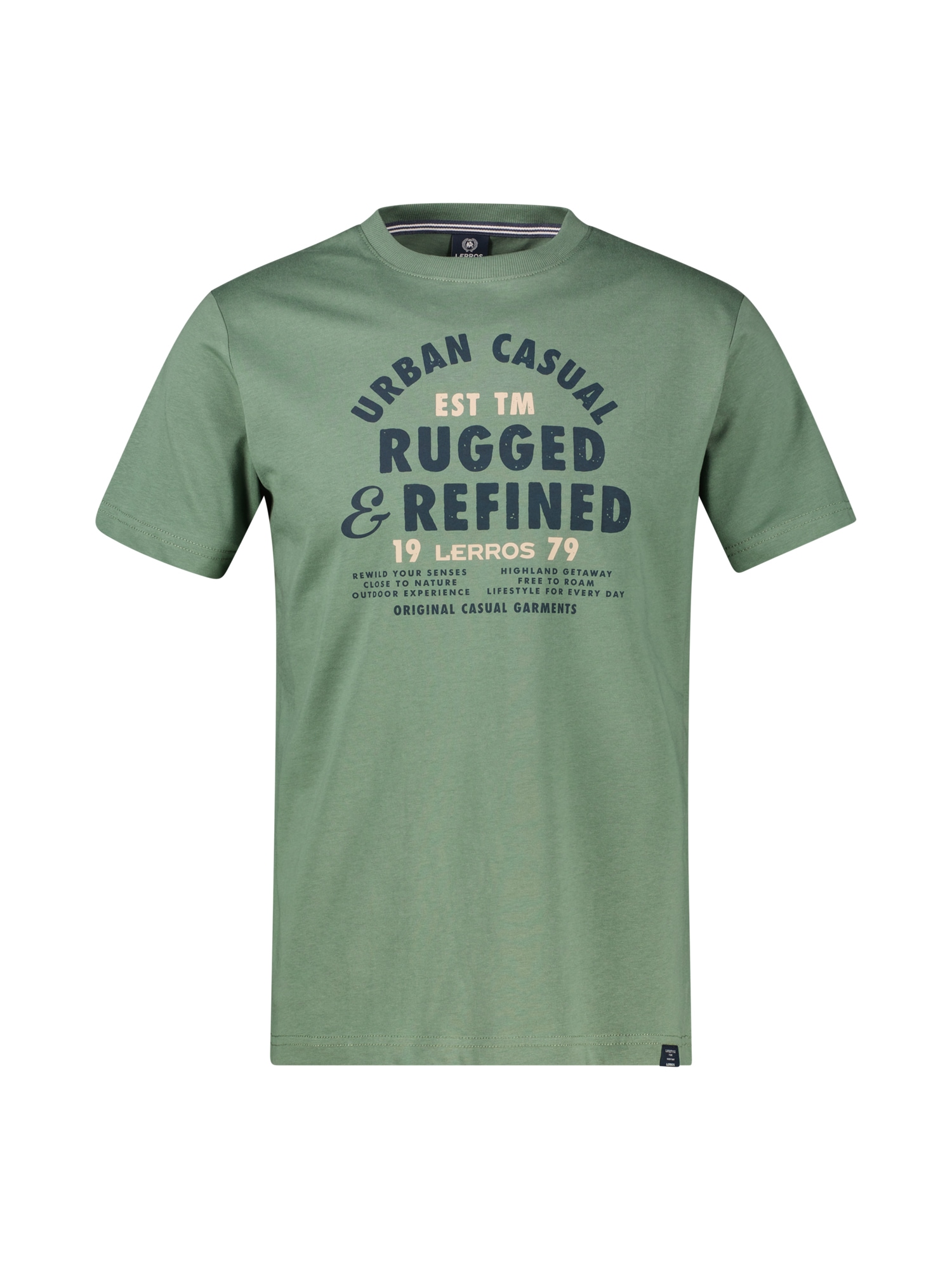 LERROS Rundhalsshirt »T-Shirt aus reiner Baumwolle mit lässigem Slogan-Print«