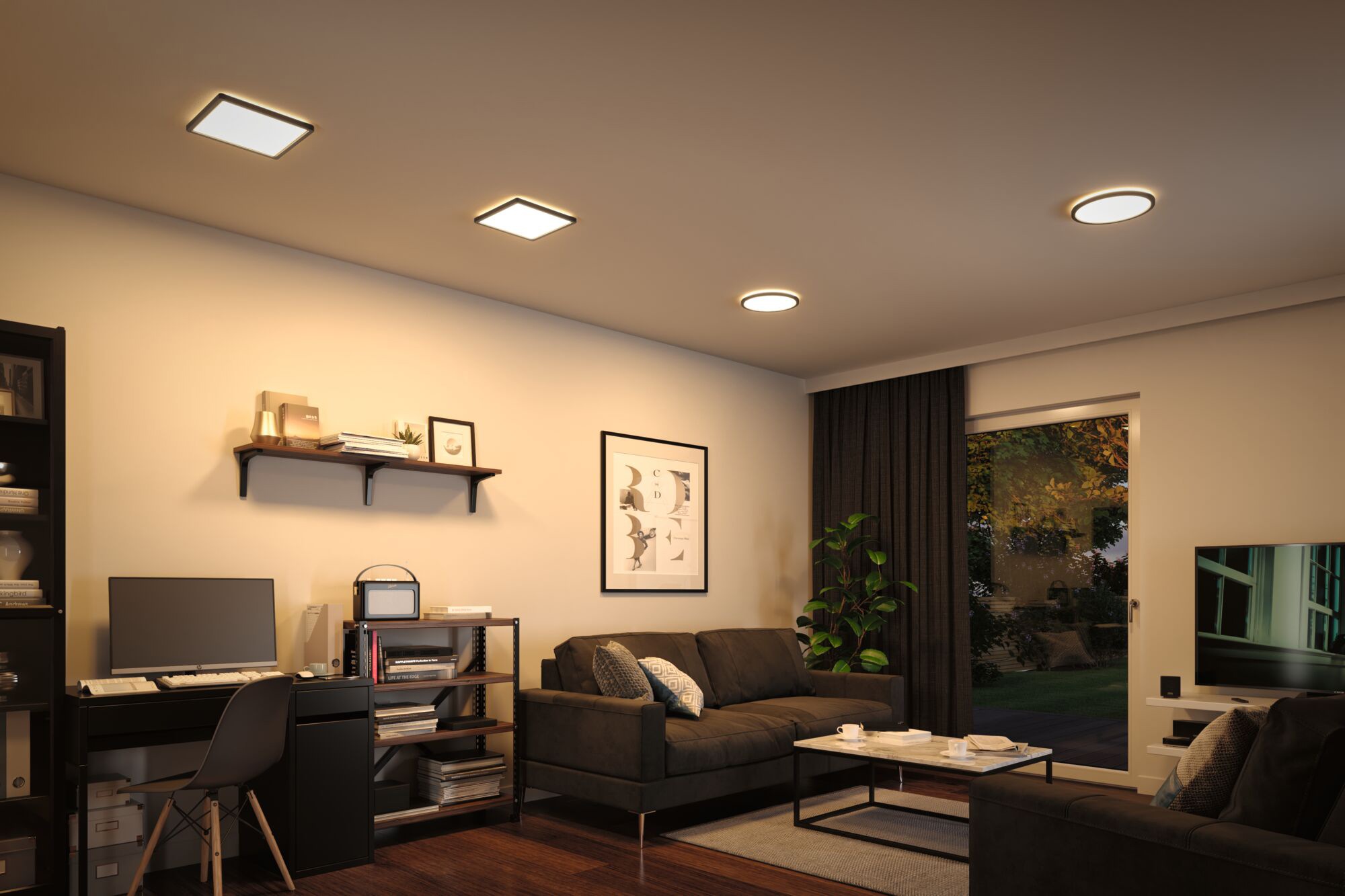Paulmann LED Panel »Atria Shine IP44 rund 293mm 16W 1600lm 3000K«, 1 flammig, Backlight