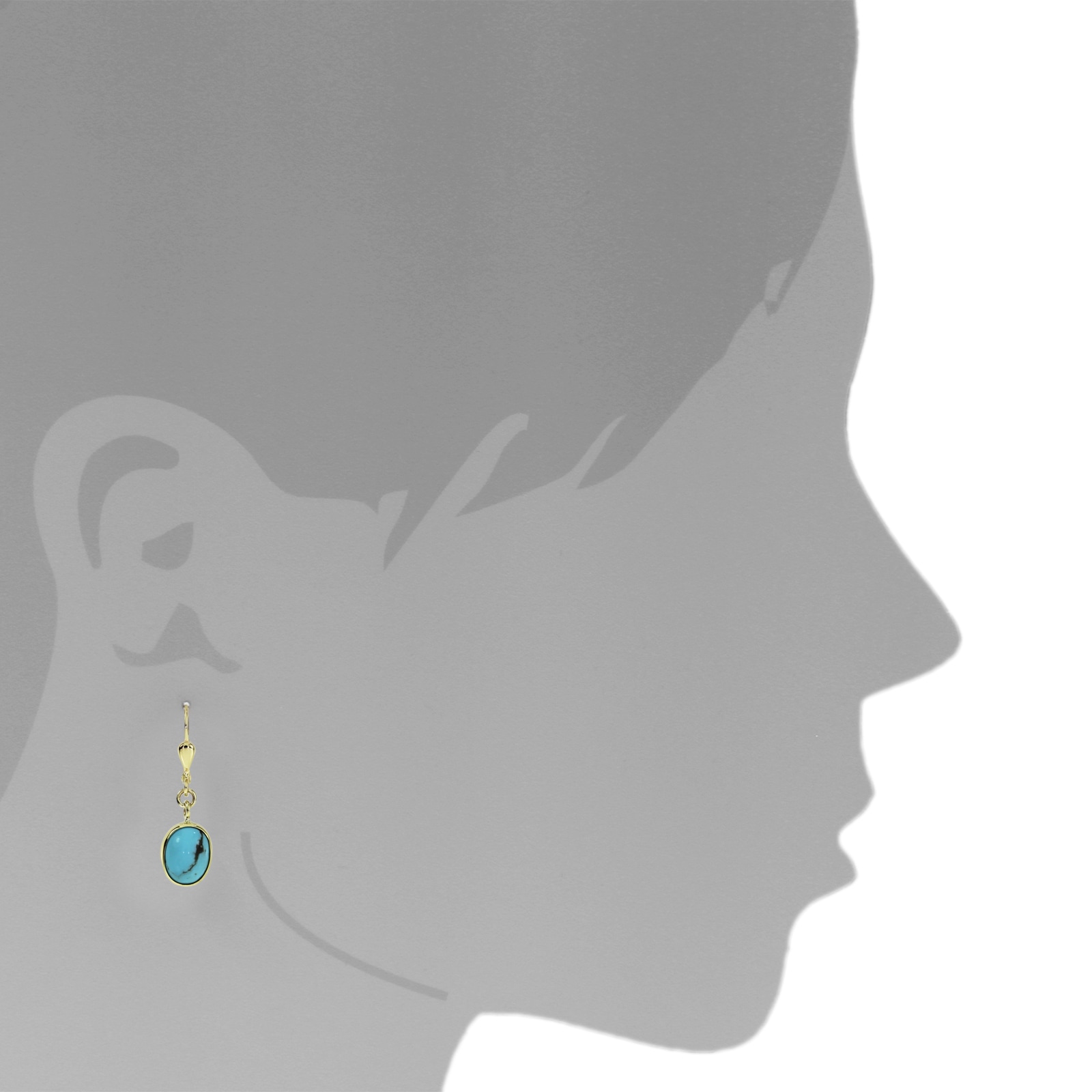 OSTSEE-SCHMUCK Paar Ohrhänger »- Classic 10x8 mm - Gold 333/000 - Türkis«