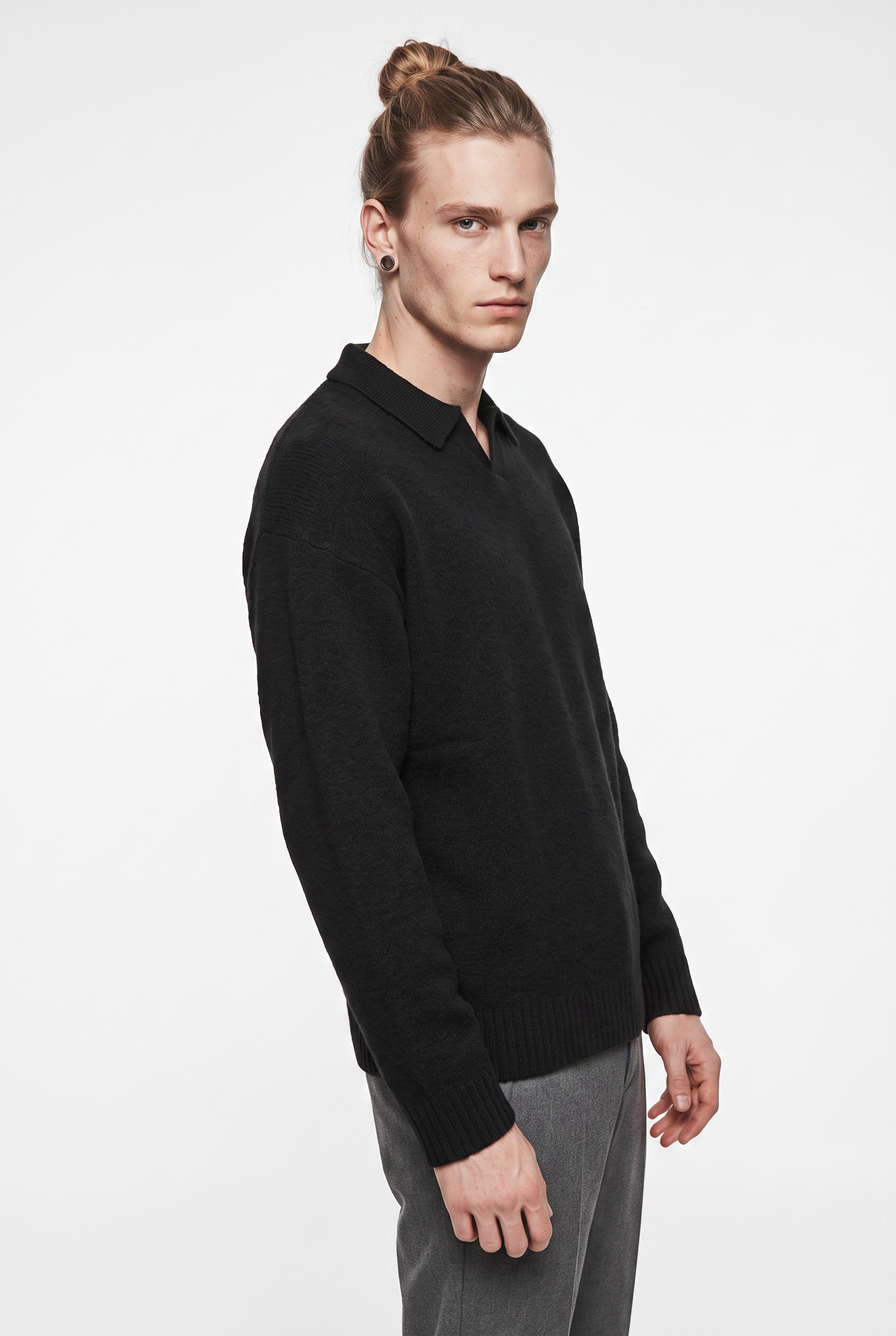 Jack & Jones Polokragenpullover »JJESOHO OLLIE KNIT SPLIT NECK SN« Materialmix, regular fit