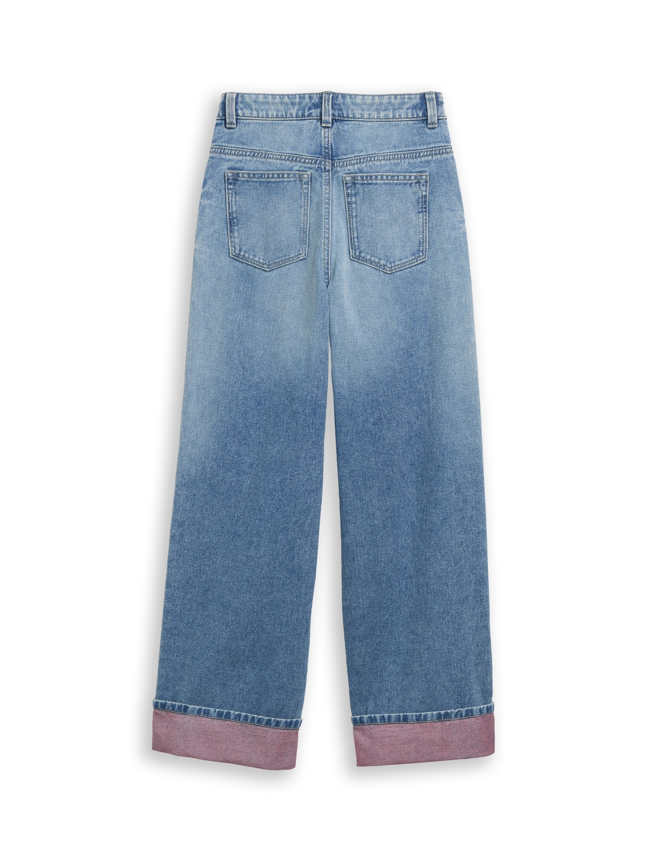 TOM TAILOR Weite Jeans in 5-Pocket-Form und mit Aufschlag