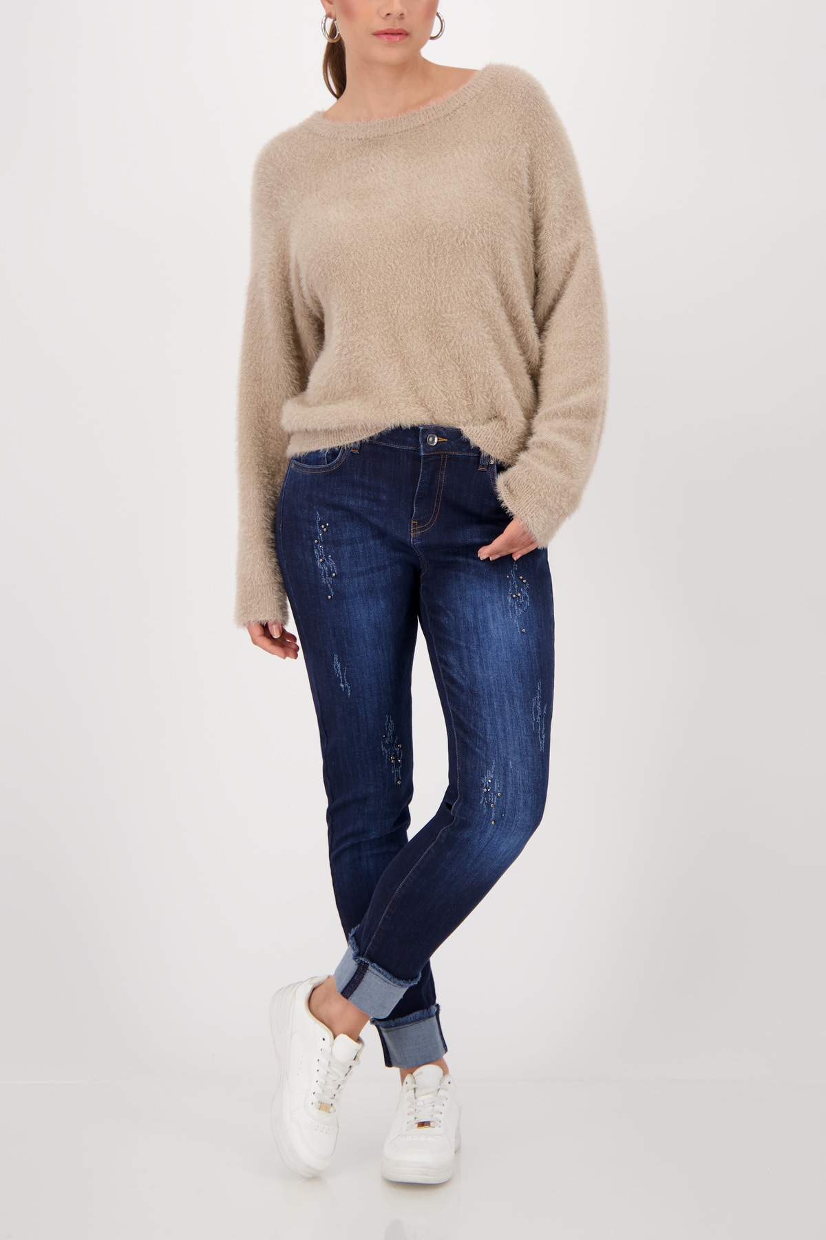 Monari Skinny-fit-Jeans »Hose Jeans Perlenschmuck«, Regular fit