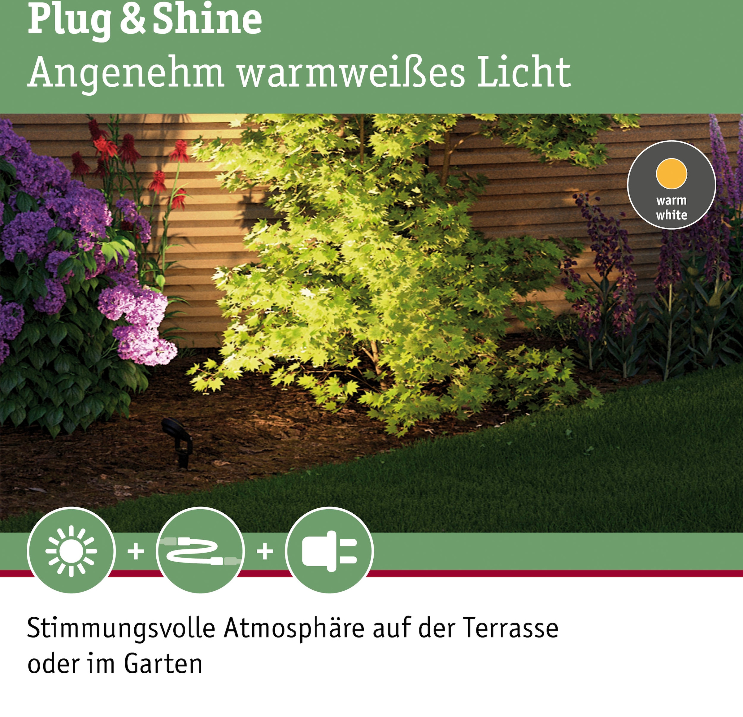 Paulmann LED Gartenstrahler »Plug & Shine«, 3 flammig, Leuchtmittel LED-Modul | LED fest integriert, LED-Modul, IP67, 3000K