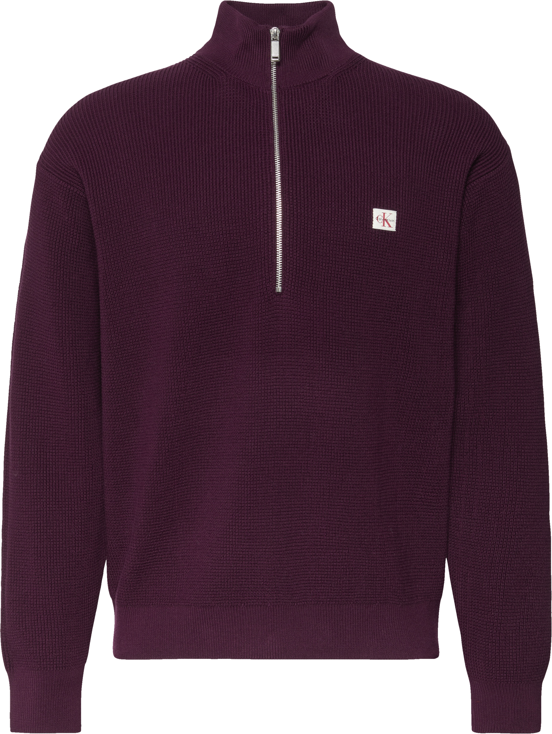 Calvin Klein Jeans Strickpullover Troyerkragen mit Reißverschluss, Regular Fit