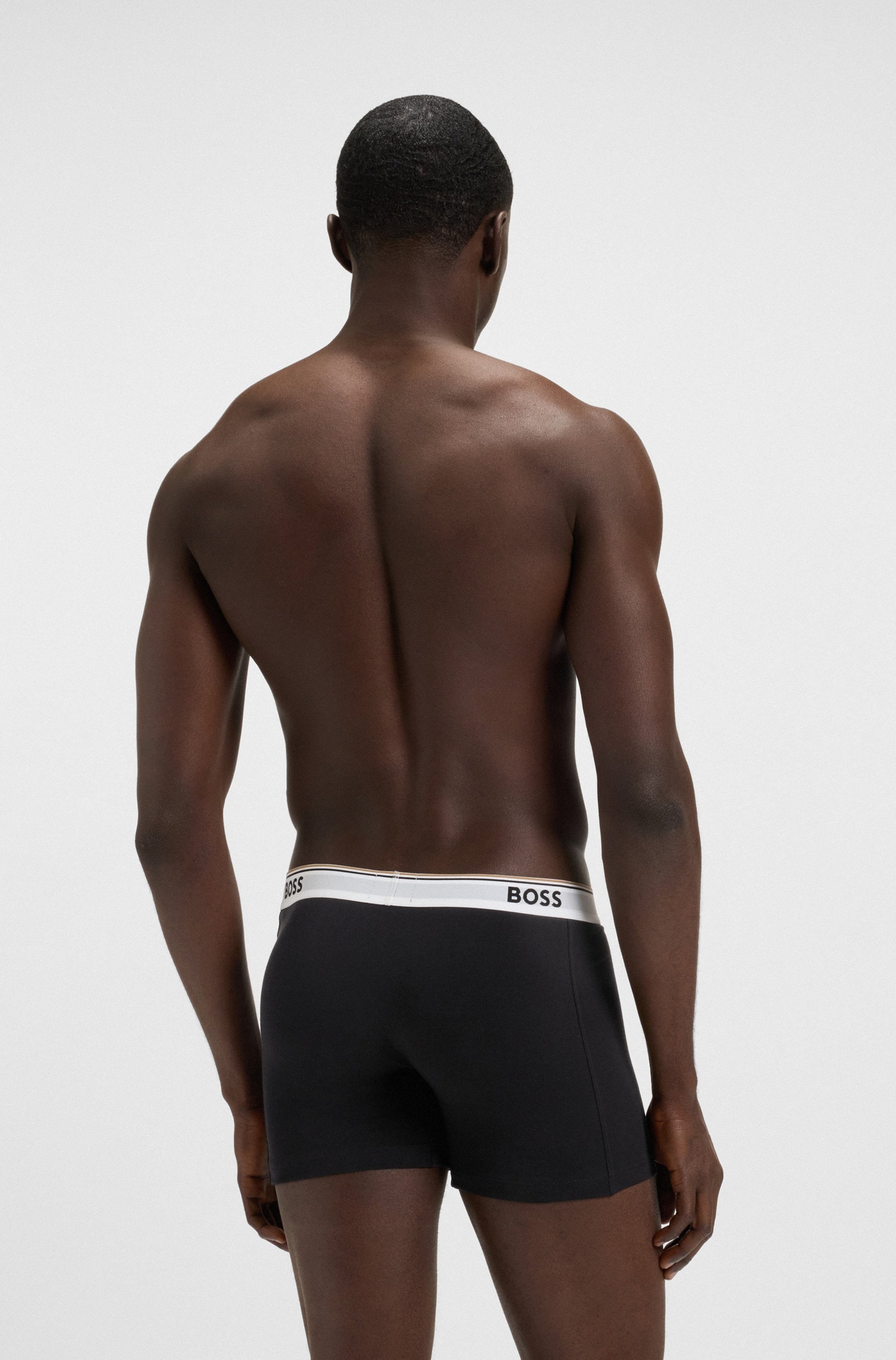 BOSS Langer Boxer »Brief 3 PACK«, mit farblich passendem Webbund
