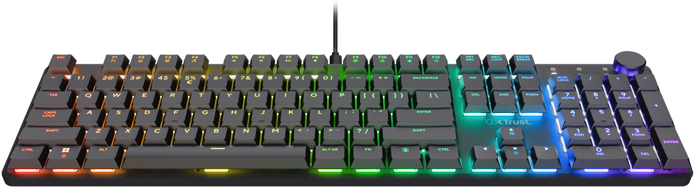 Trust Gaming-Tastatur »GXT 866 Torix«, (USB-Anschluss-Ziffernblock-Windows-Sperrtaste-Fn-Tasten)