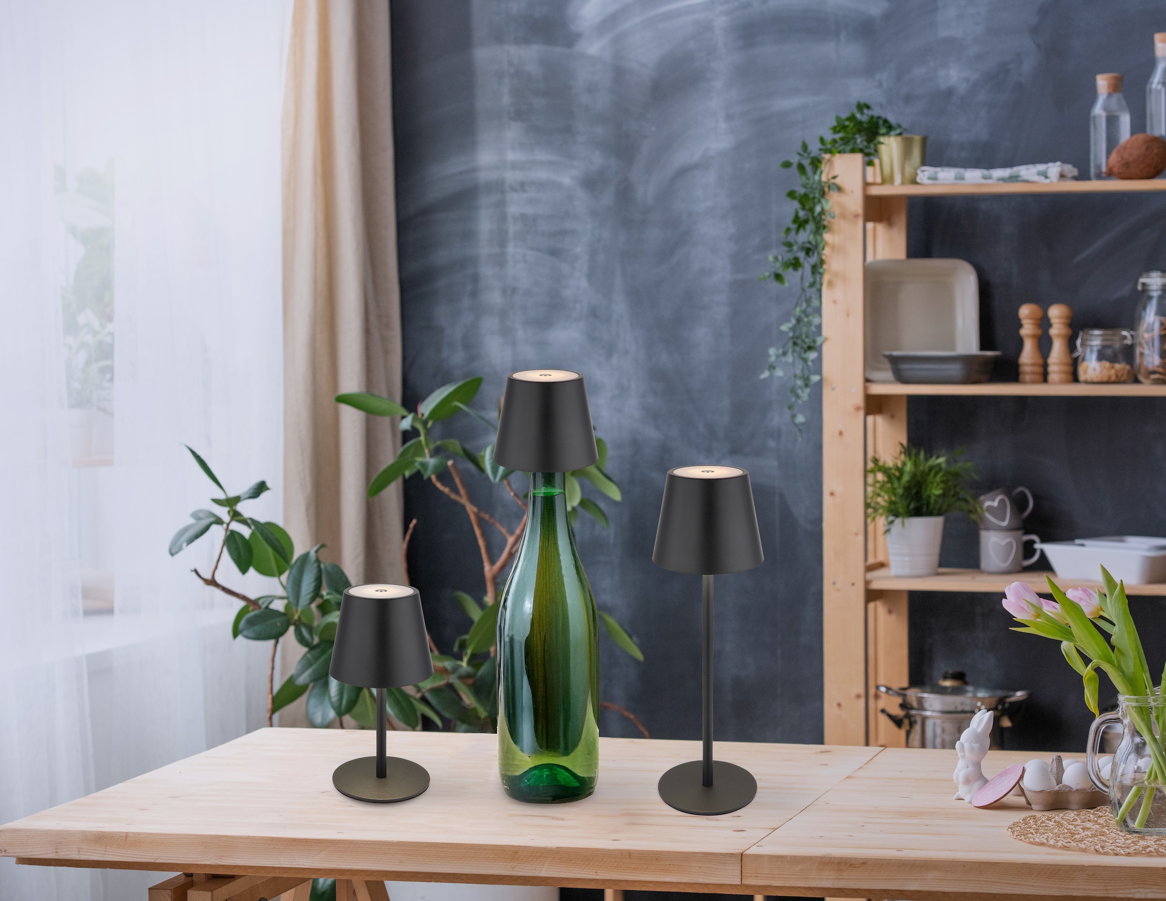 my home LED Tischleuchte »Alia Akkuleuchte« LED-Modul 1 Stk. warmweiß - kaltweiß stufenloser Touchdimmer, Farben fixierbar, USB-A 2.0 - USB-C,