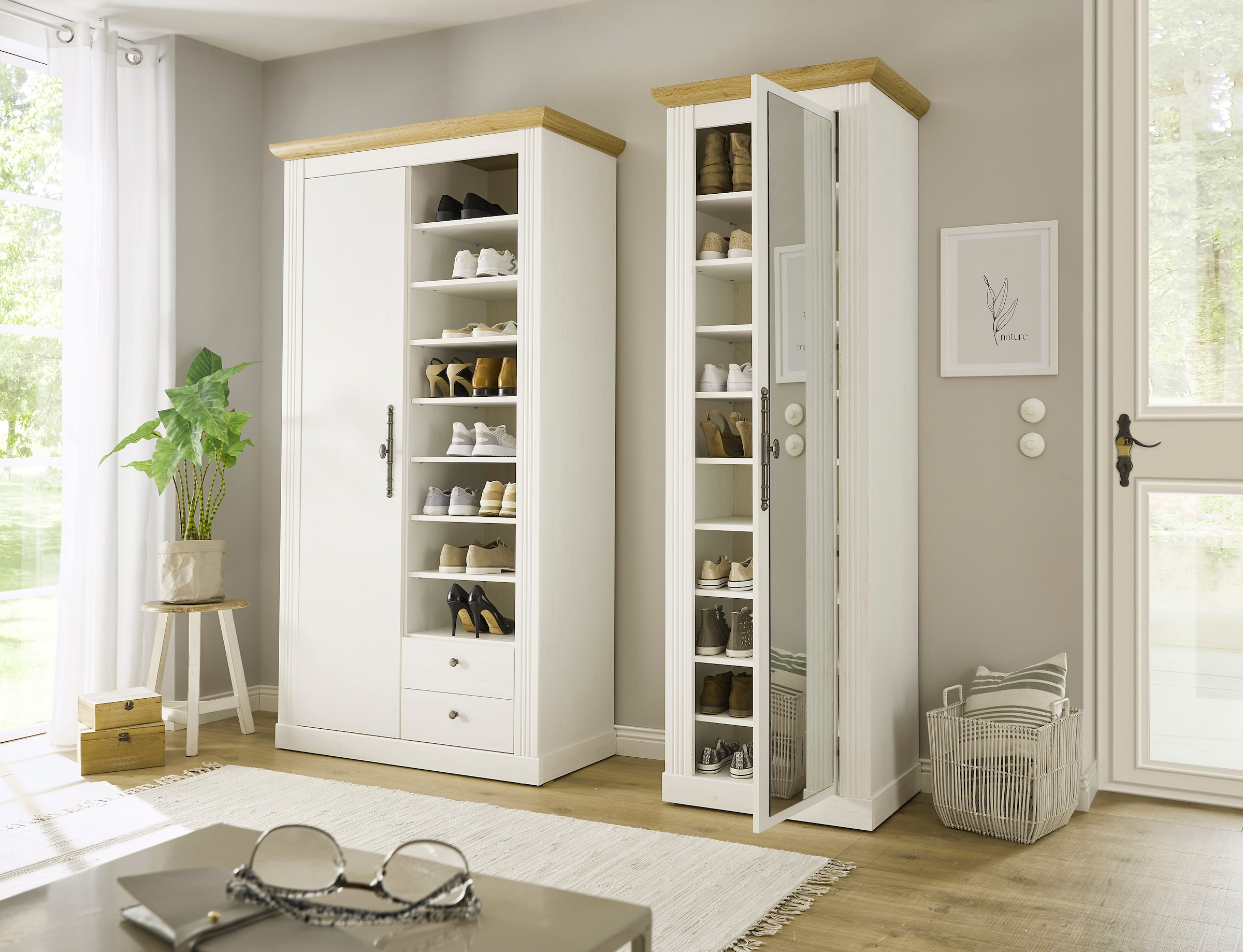 Home affaire Garderobenschrank »WESTMINSTER TOPSELLER!«, (Breite ca. 108 cm), im romantischen Landhausstil