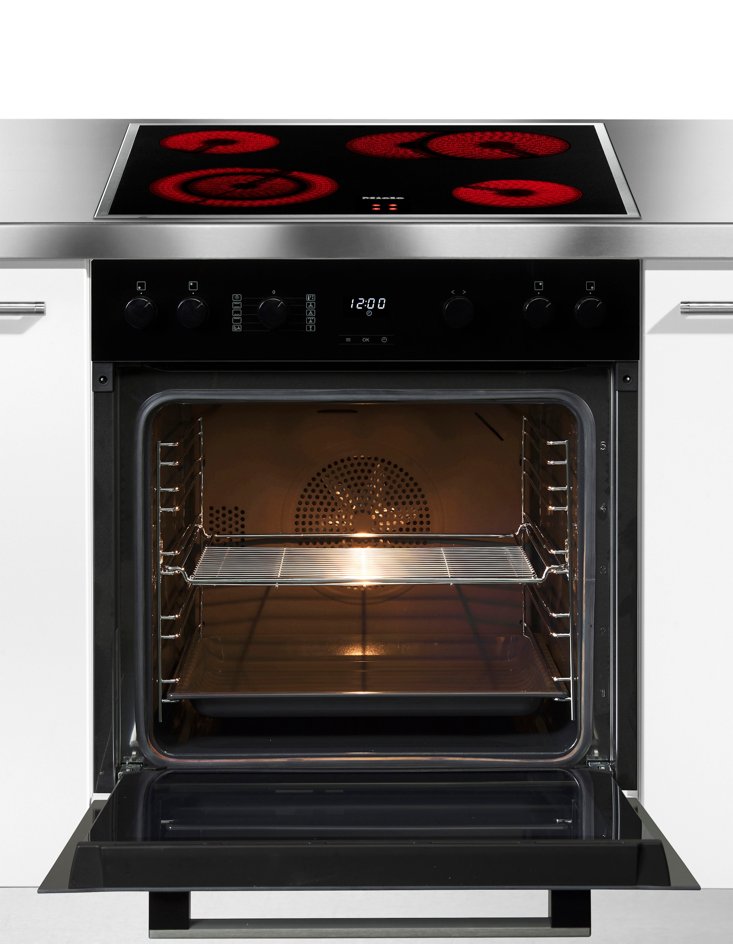 Miele Elektro-Herd-Set »H 2455E D OBSW/EDST + KM 6003 LPT« Herd-Set - Kombination aus Herd und flexibel nutzbarem Kochfeld