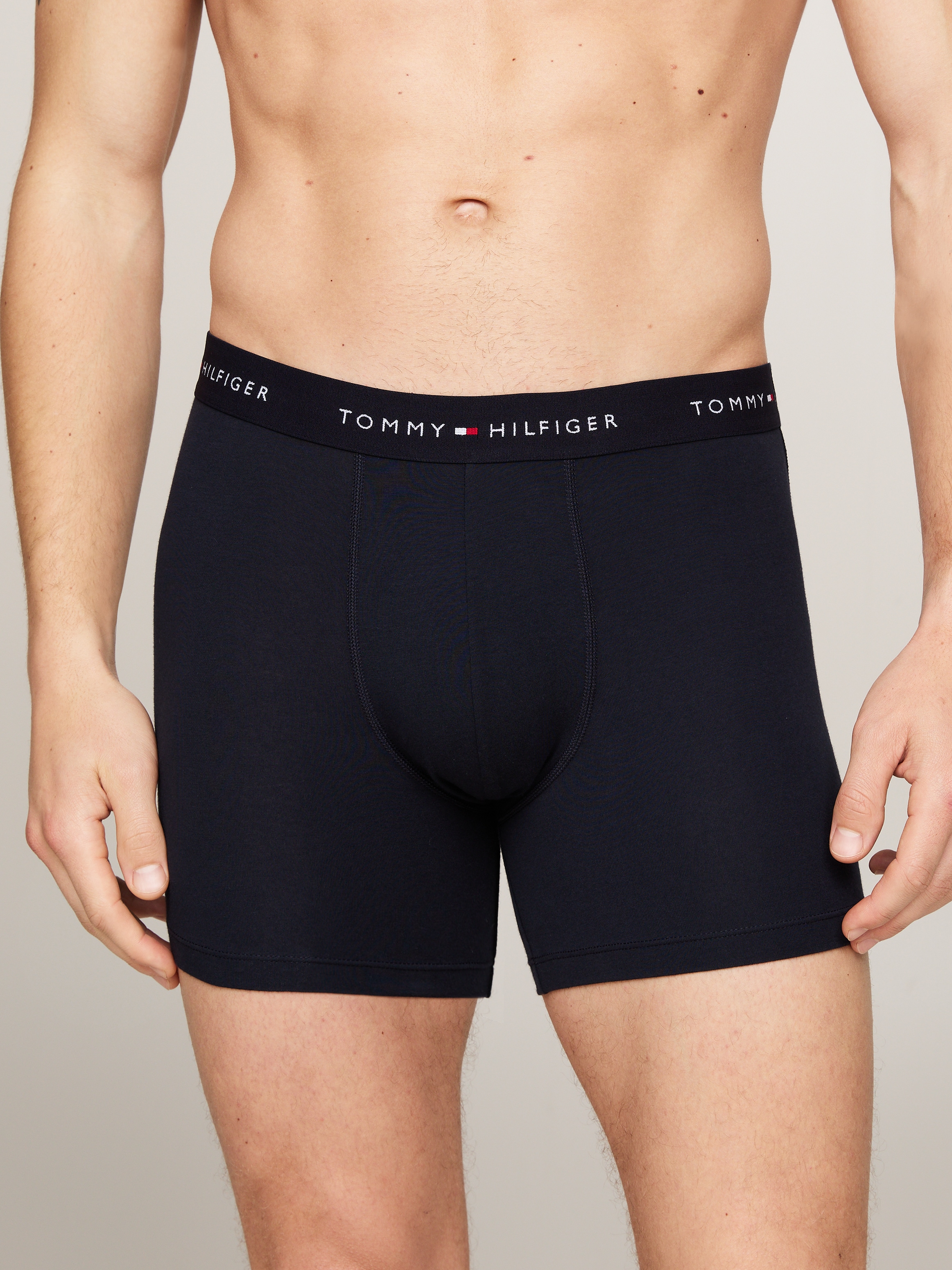 Tommy Hilfiger Underwear Boxershorts »3P BOXER BRIEF WB«, (Packung, 3 St., 3er-Pack), mit kontrastfarbenem Logobund