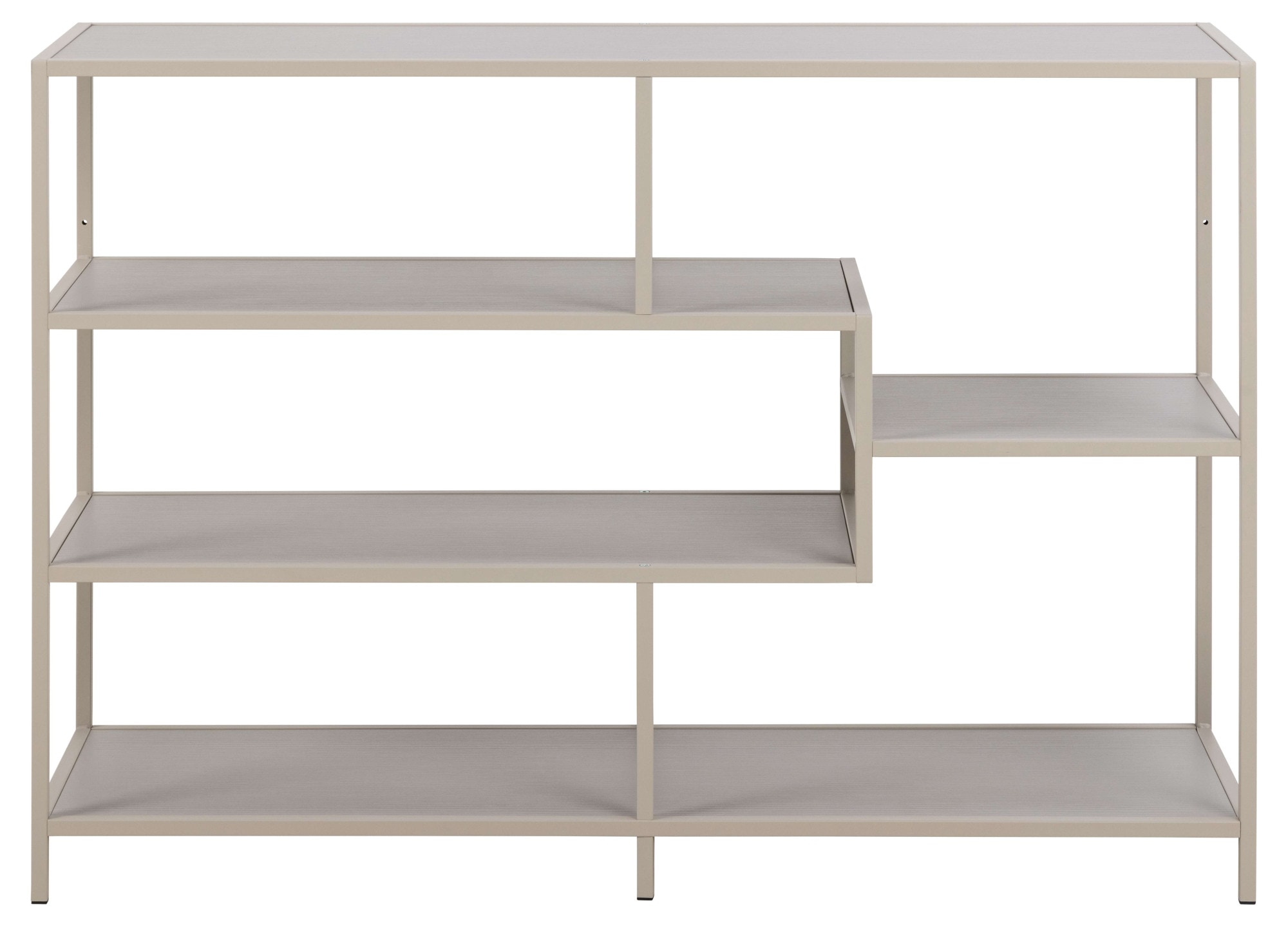 ACTONA GROUP Bücherregal »Seaford, Standregal, Regal, Raumteiler« 114x35x78 cm,  grauer Stahlrahmen, asymmetrisch, Breite 114 cm