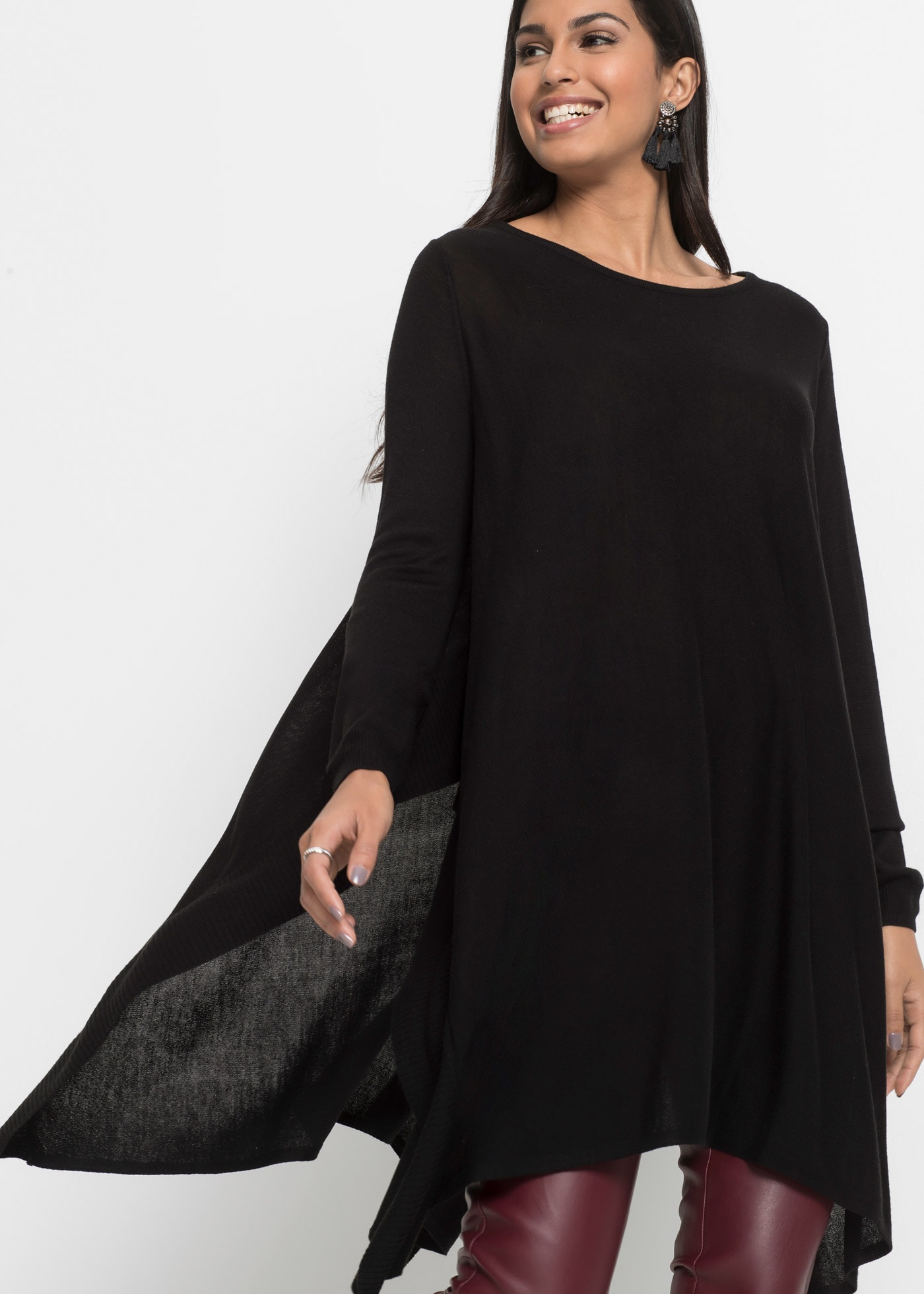 bonprix Longpullover »Long-Pullover aus Viskose-Mix« aus Polyacryl und Viskose, Oversize-Passform, eleganter Stil