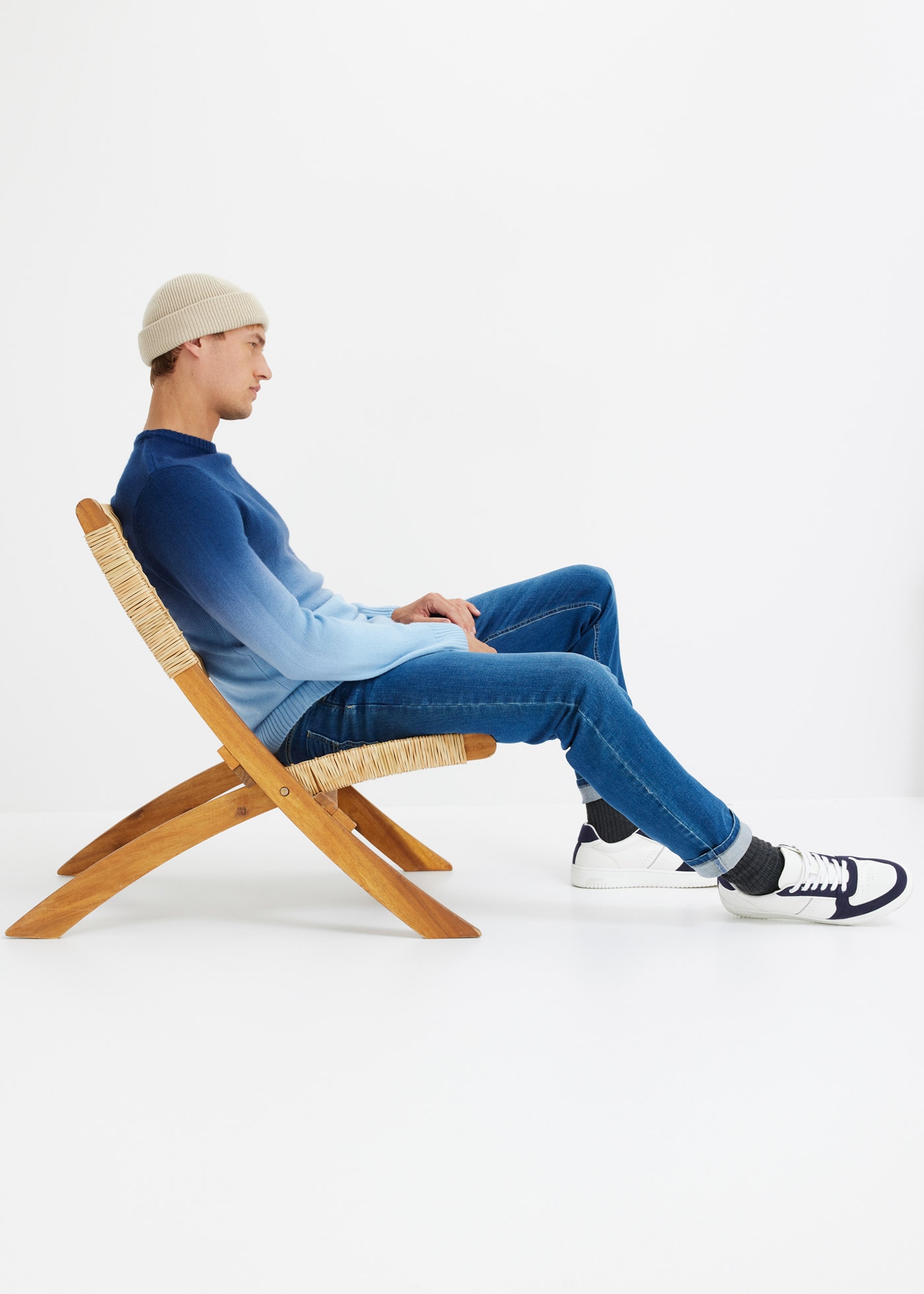 bonprix Strickpullover aus Polyacryl, Regular Fit, normale Länge, mehrfarbiger Farbverlauf