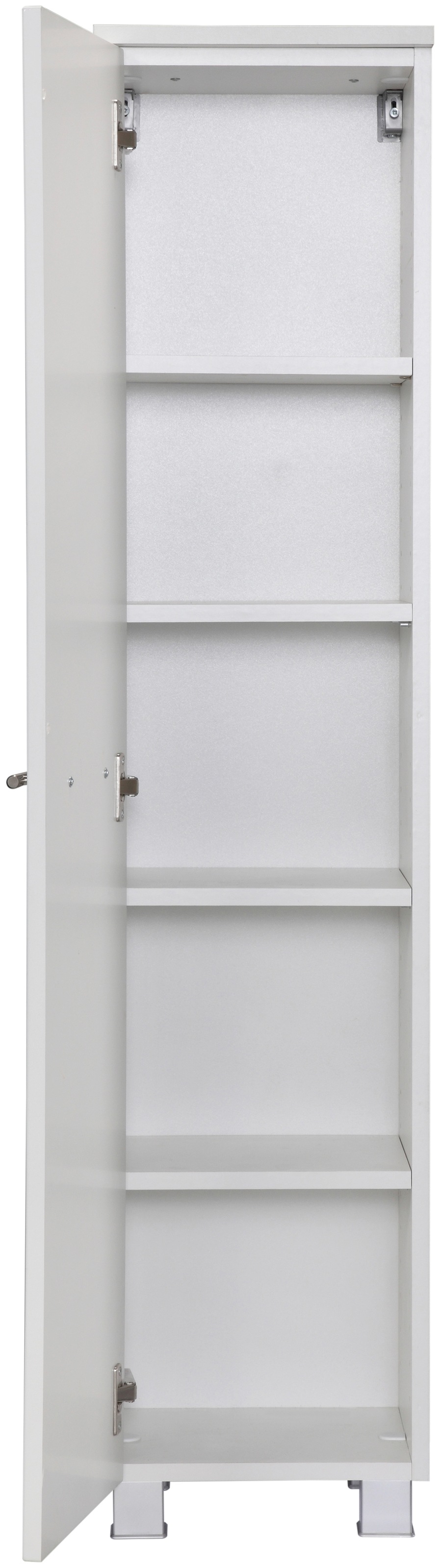 welltime Badmöbel-Set »"Trento", Badezimmer-Set, Hängeschrank, Unterschrank, Midischrank«, (5 St.), Waschbeckenunterschrank, Spiegelschrank inkl. Aufbauleuchte