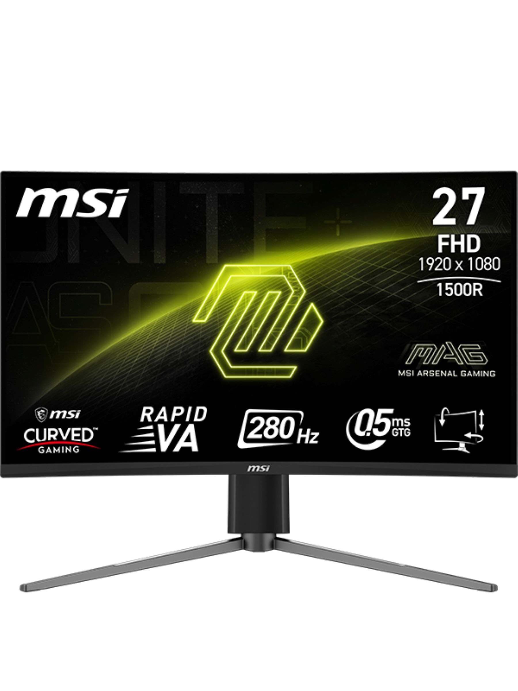 MSI Curved-Gaming-Monitor »MAG 276CPXF«, 69 cm/27 Zoll, 1920 x 1080 px, Full HD, 0,5 ms Reaktionszeit, 280 Hz, 5-Wege Joystick Navigation