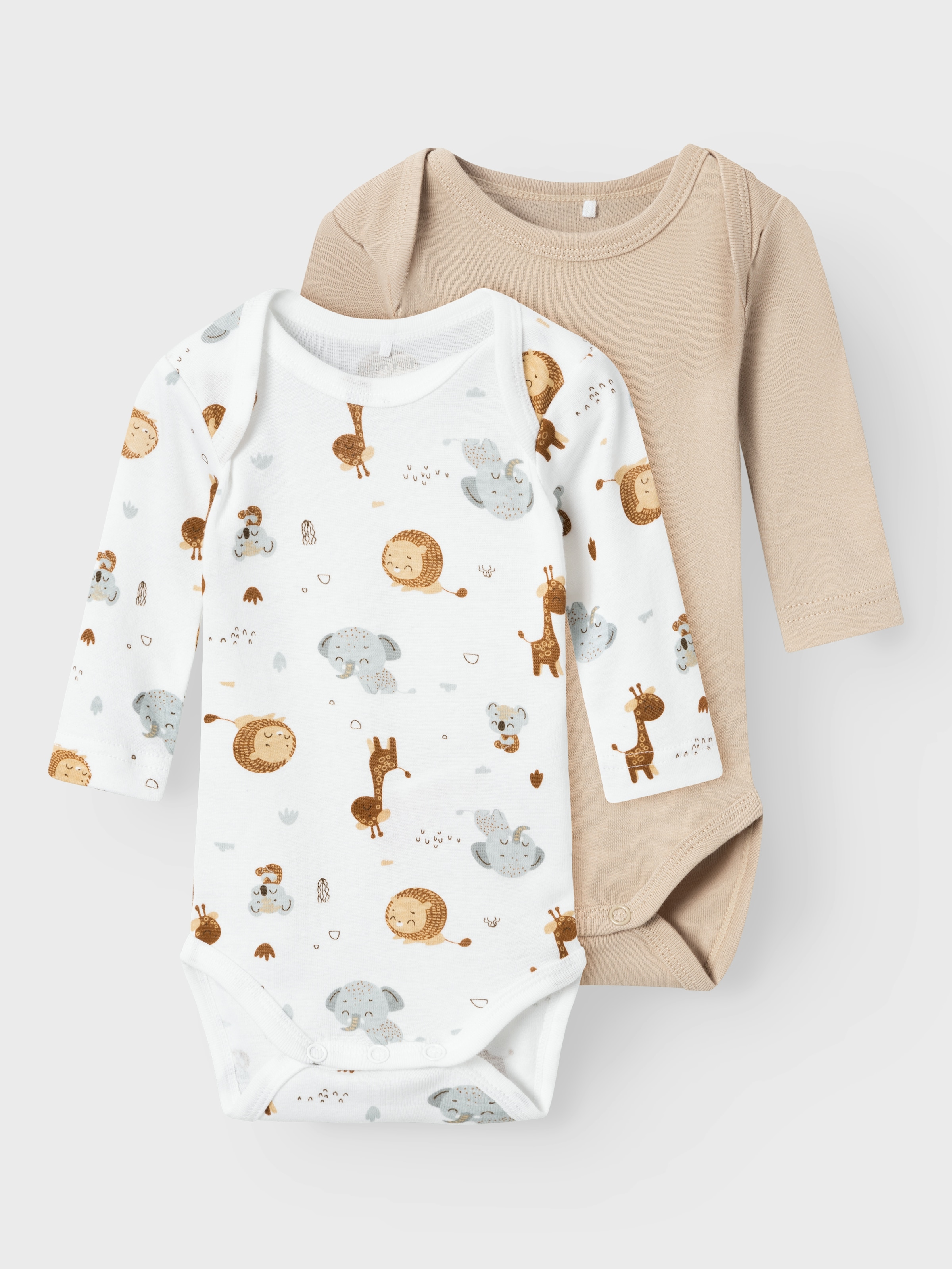 Name It Body »NBNBODY 2P LS BEIGE ANIMAL NOOS«