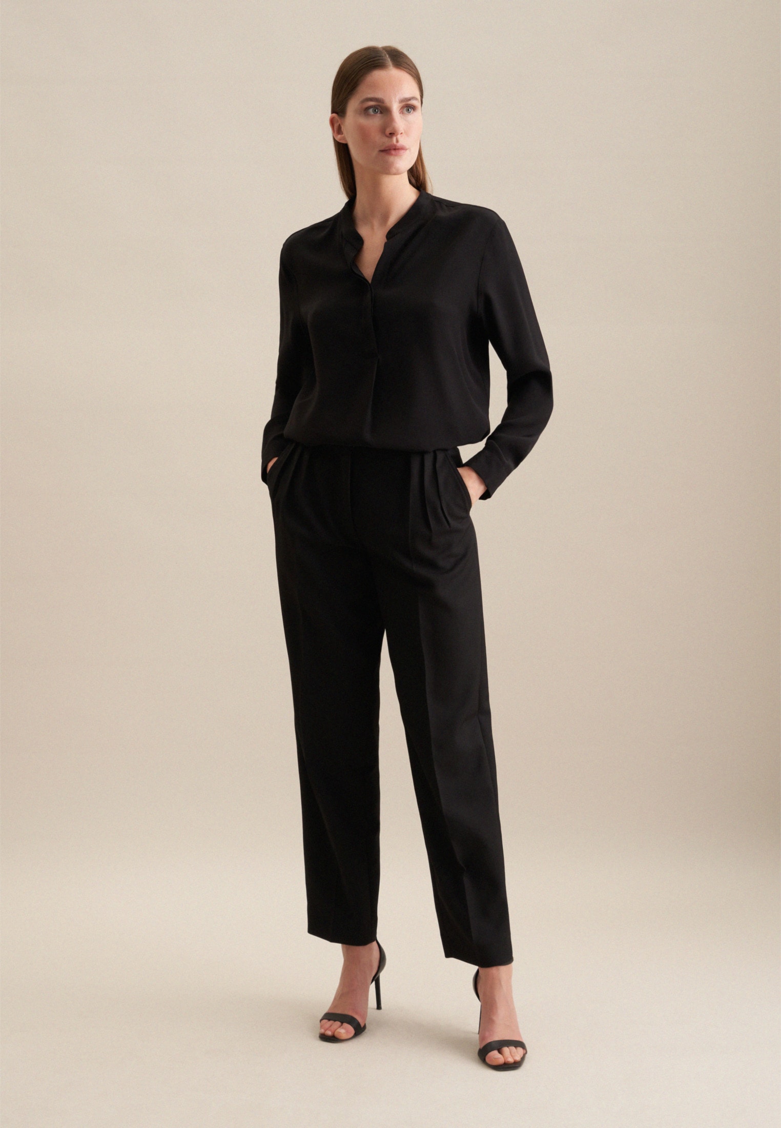 seidensticker Klassische Bluse »Schwarze Rose« 1/1 V-Neck Uni