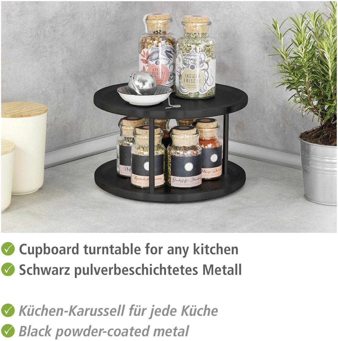 WENKO Küchenkarussell »Modell Duo«, drehbares Küchen-Karussell zur Aufbewahrung von Vorräten & Gewürzen