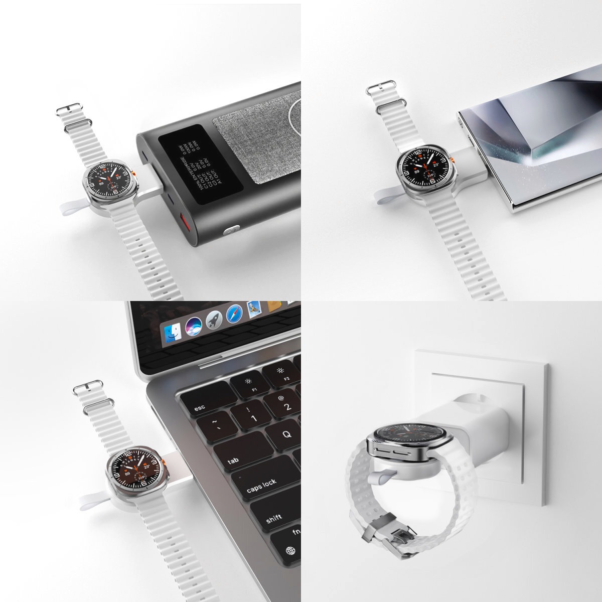 4smarts Ladestation »Qi2 Ladestation Trident mit Charger für Samsung Watch«