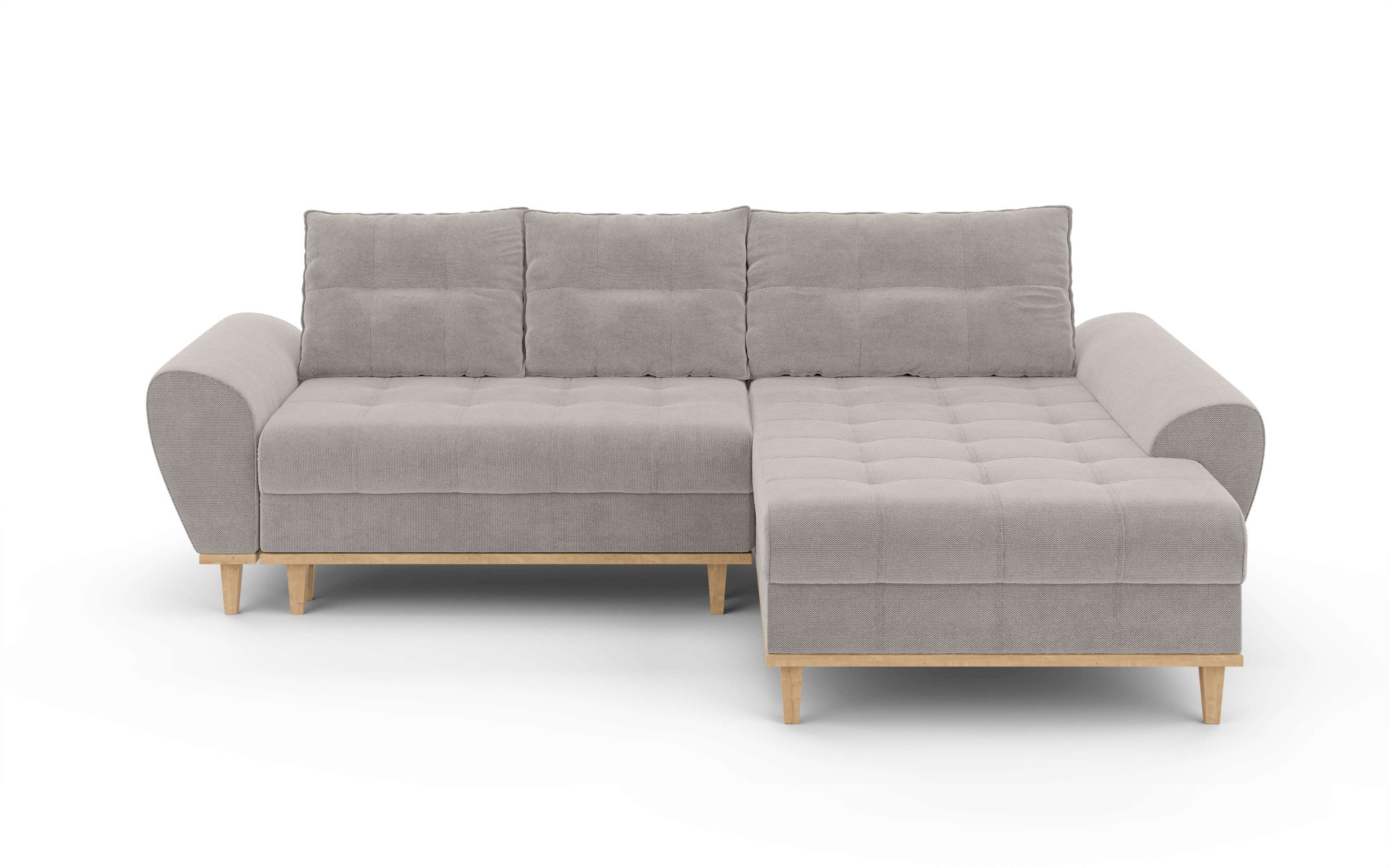 Home affaire Ecksofa »Ahrdorf mit Bettfunktion und Bettkasten, Maße: B/H/T 268/86/175 cm« L-Form mit 3 Rückenkissen  und moderne gerundete Armlehnen