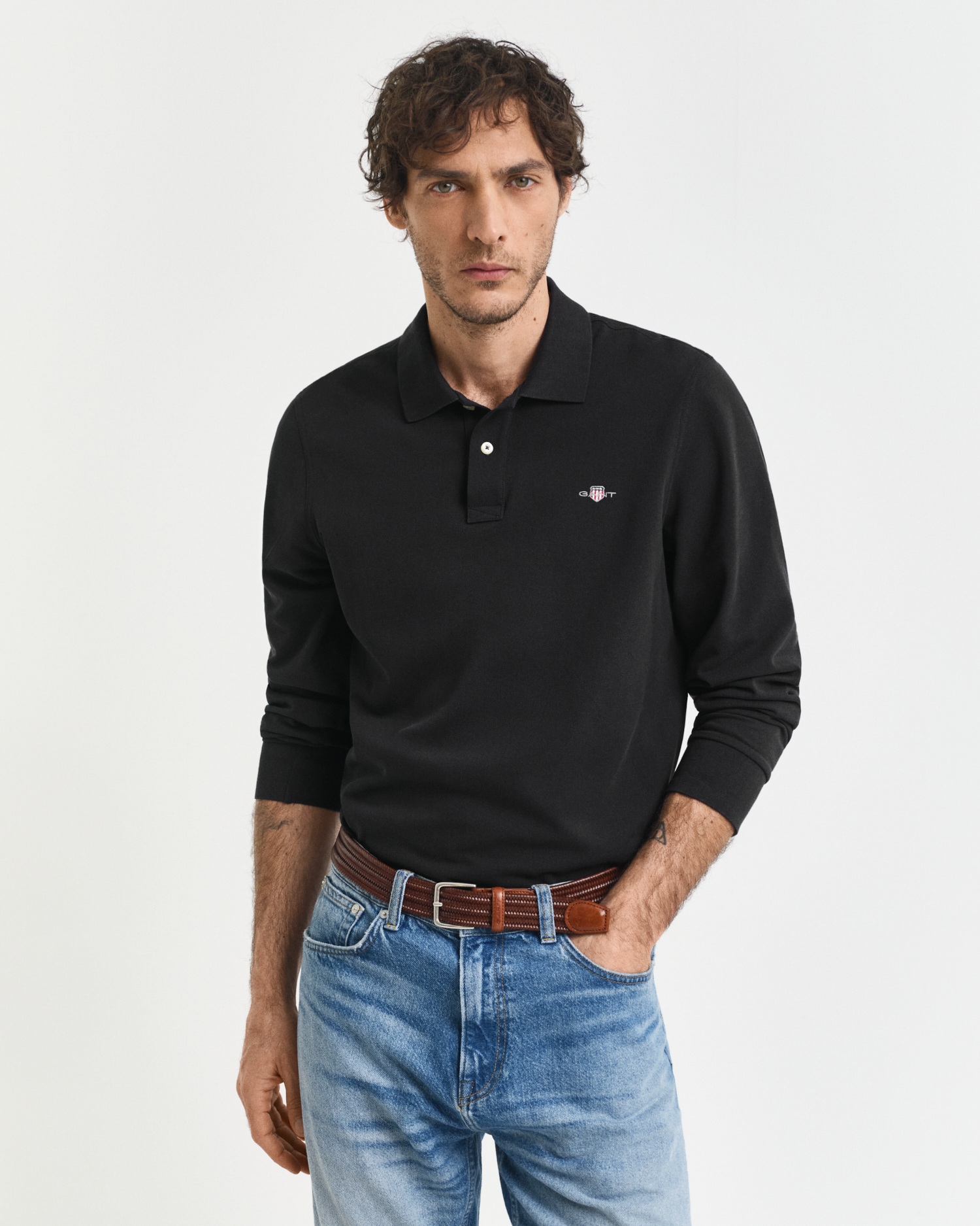 Gant Poloshirt »REG SHIELD LS PIQUE RUGGER«, mit Logotickerei auf der Brust