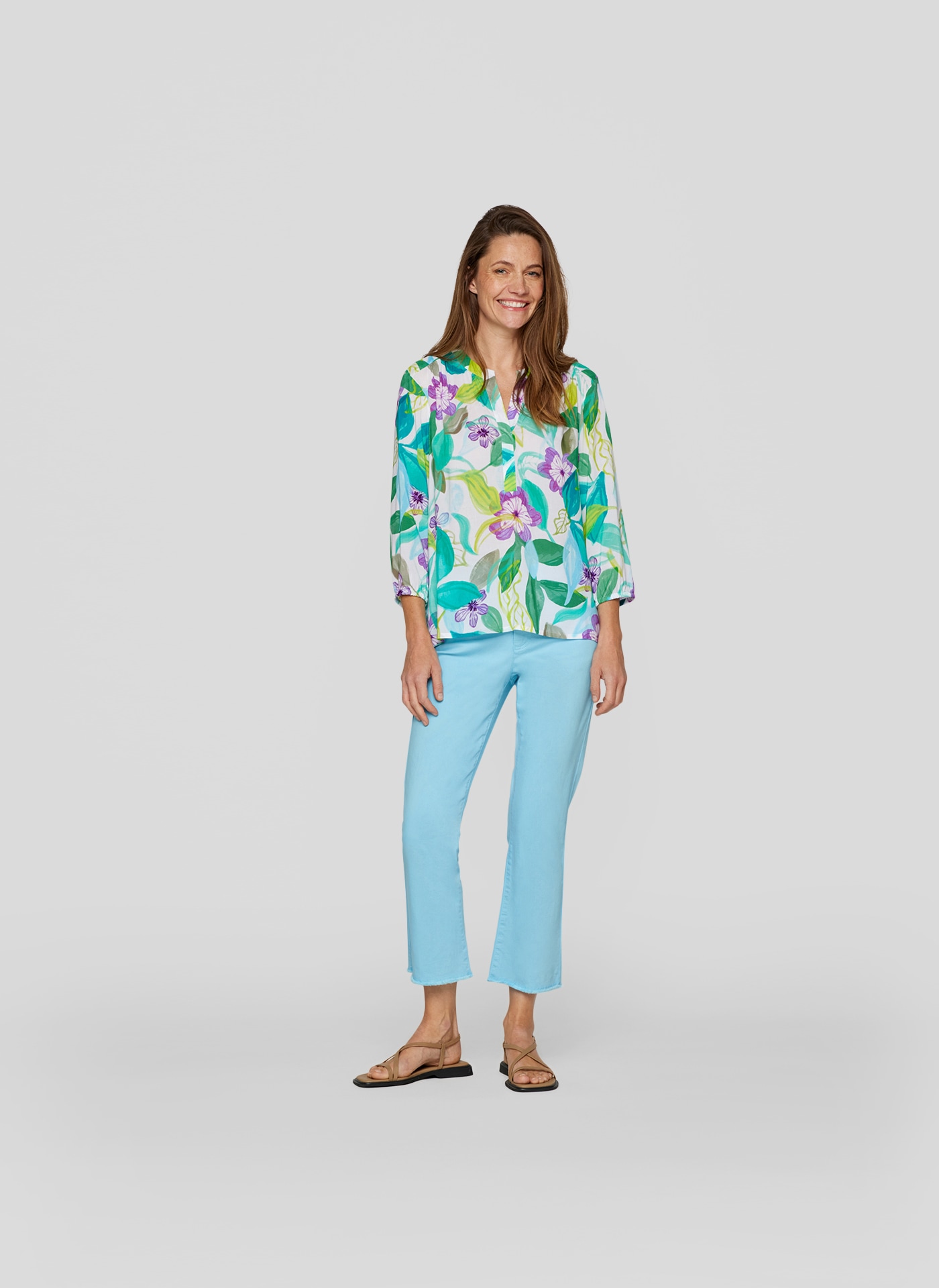 Rabe Druckbluse, mit 3/4 -Arm und floralem Muster
