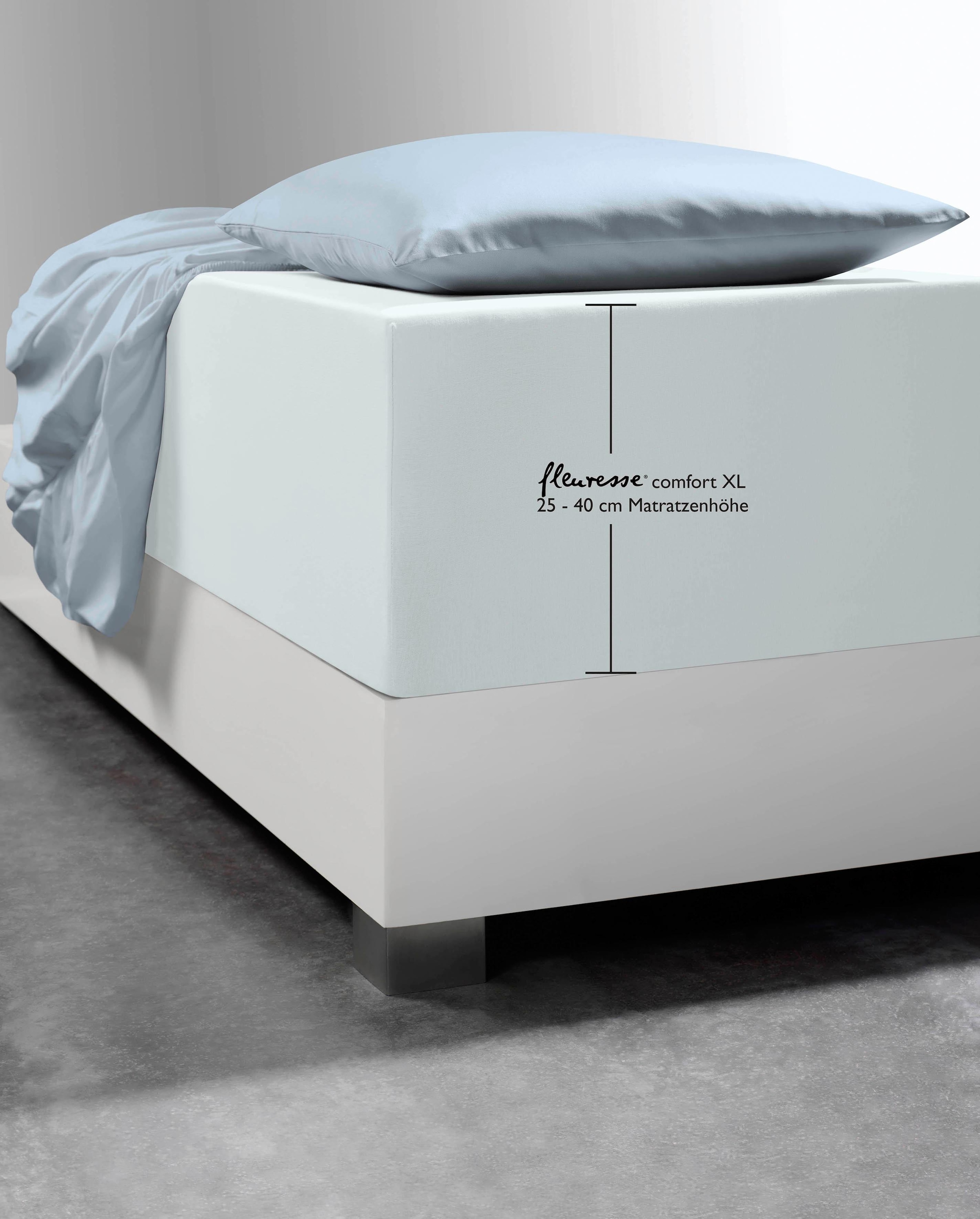 fleuresse Spannbettlaken »Comfort XL«, Mako-Jersey, für Matratzen bis 40 cm Höhe, Bettlaken, Spannbetttuch