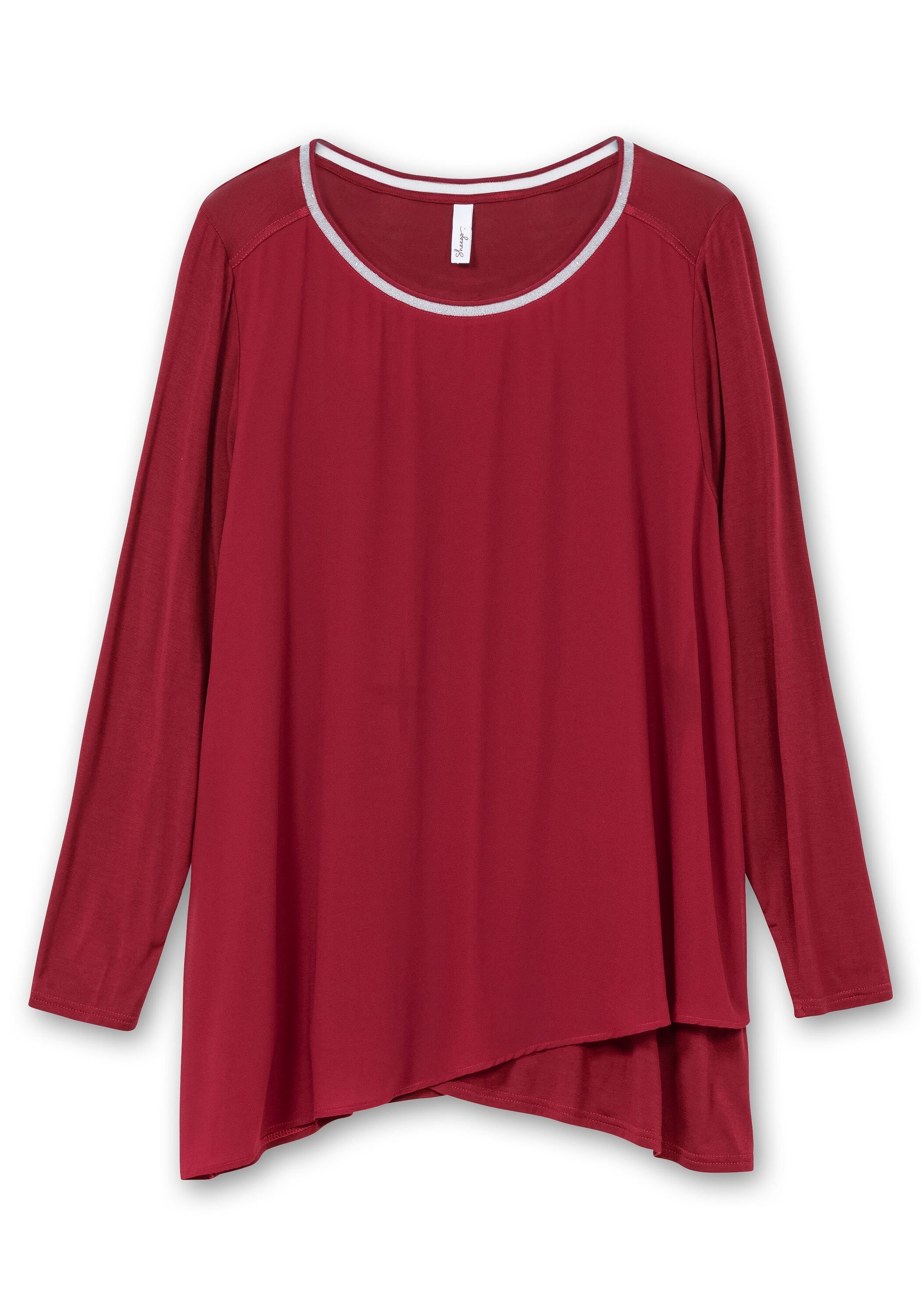 Sheego Longshirt »Blusenshirt mit doppellagigem Vorderteil«, mit doppellagigem Vorderteil