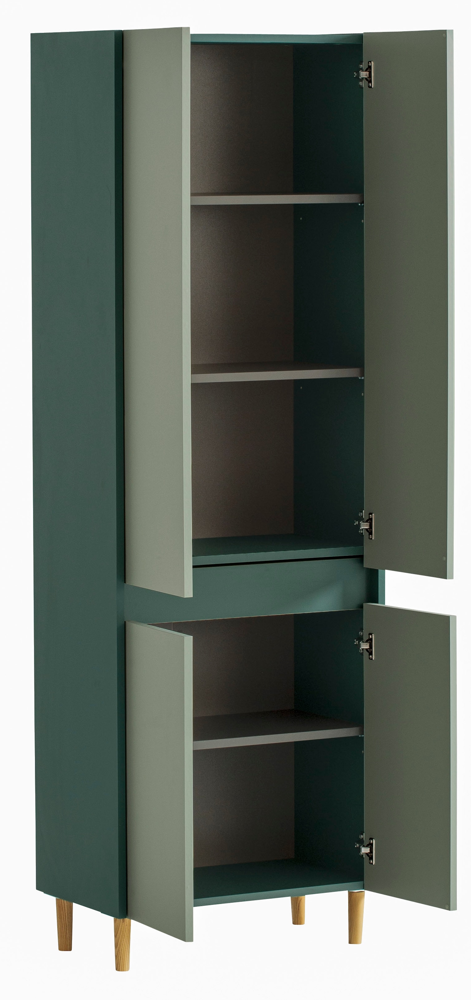 Schildmeyer Hochschrank »Lovis, Breite 56 cm«, Metallbeschläge, Möbelfüße aus Massivholz