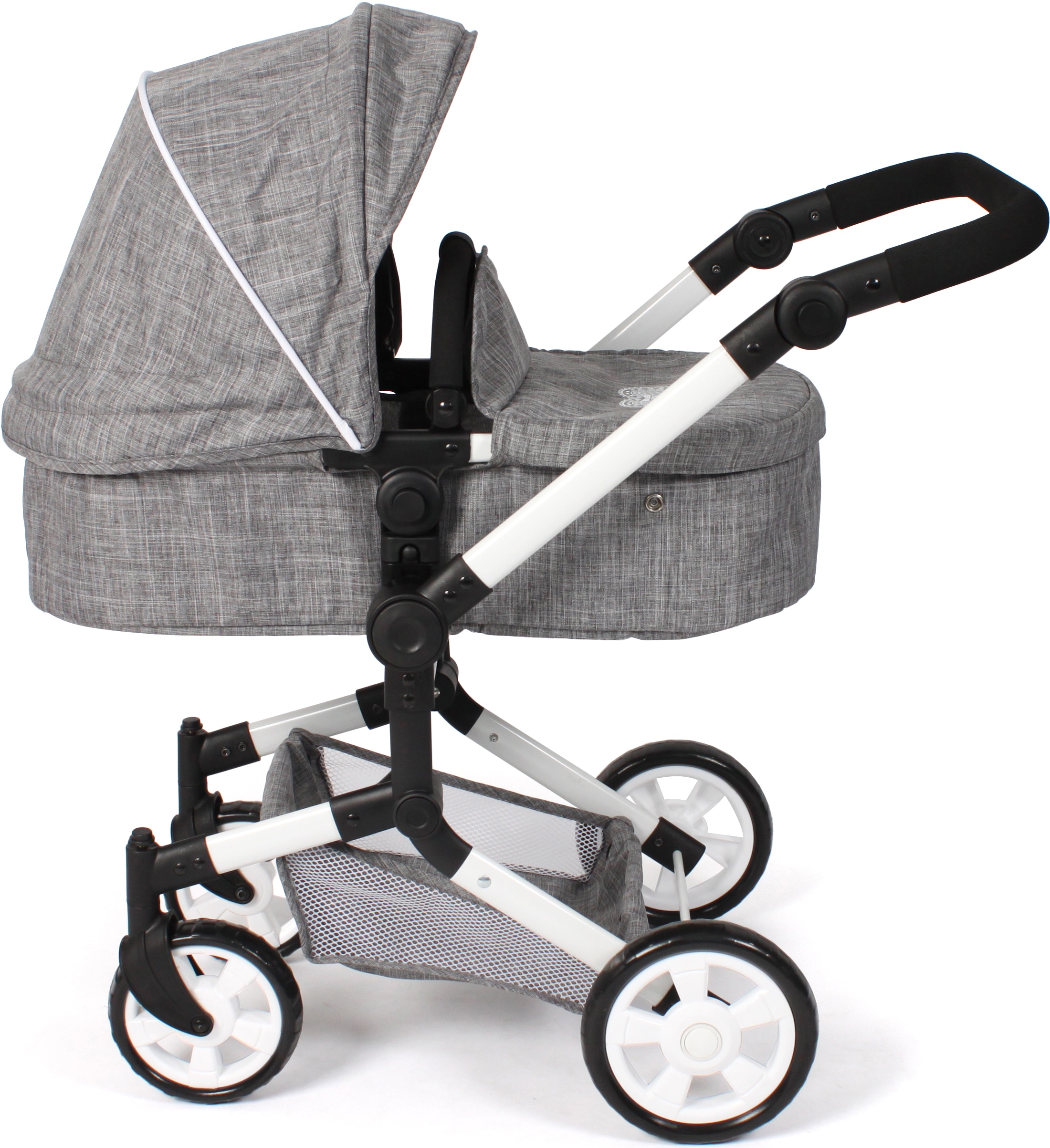 CHIC2000 Kombi-Puppenwagen »Linus, Jeans Grey«, (Set), mit Babywanne und Autositz