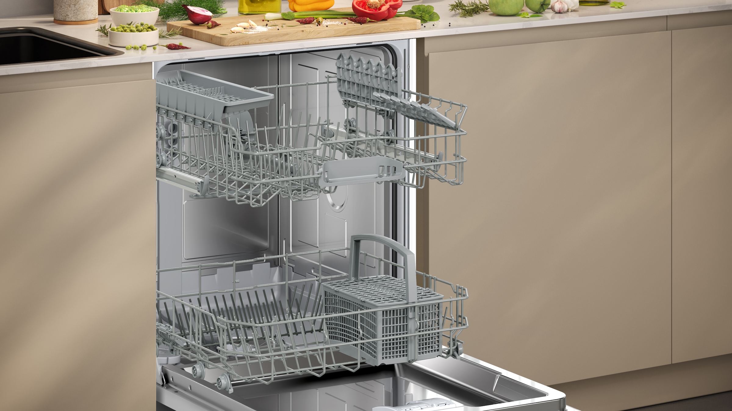NEFF teilintegrierbarer Geschirrspüler »s145hts04e«, 13 Maßgedecke, mit Rack Matic
