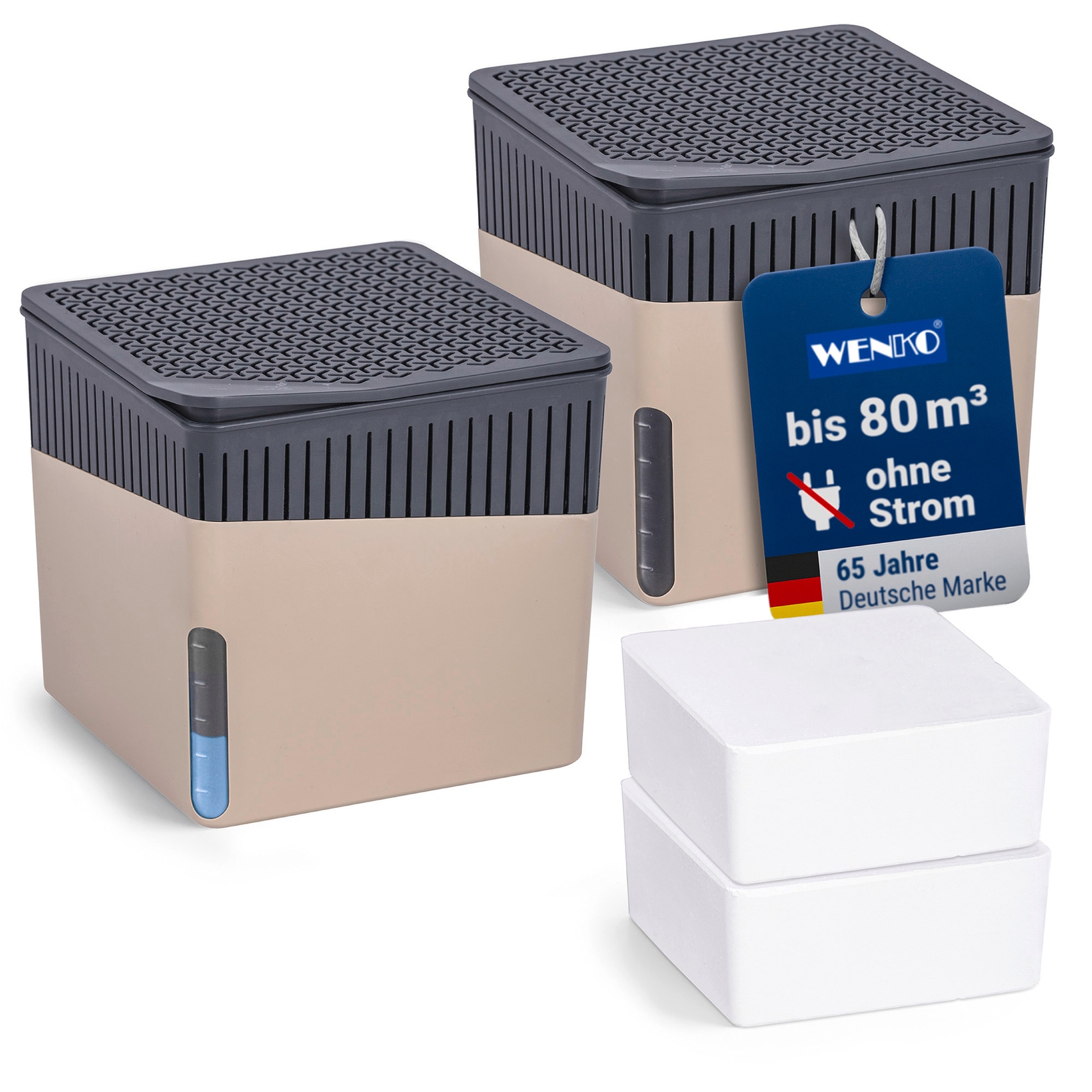WENKO Luftentfeuchter »Cube« für 80 m³ Räume 2 x 1000g