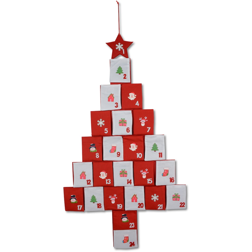RIFFELMACHER & WEINBERGER befüllbarer Adventskalender »Baum, Weihnachtsdeko rot«, ab 6 Jahren
