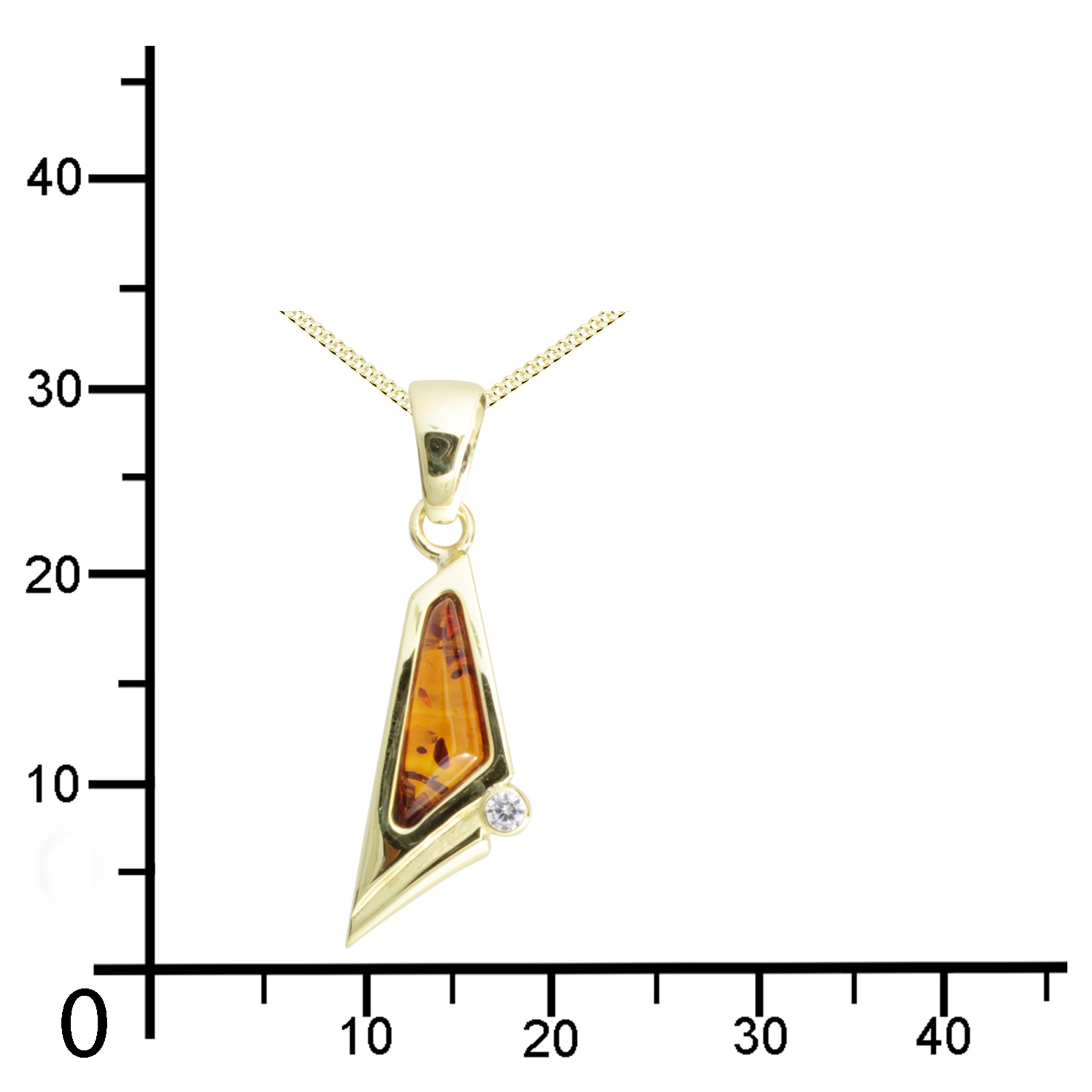OSTSEE-SCHMUCK Kette mit Anhänger »- Agneta - Gold 585/000 - Bernstein/Brillant«