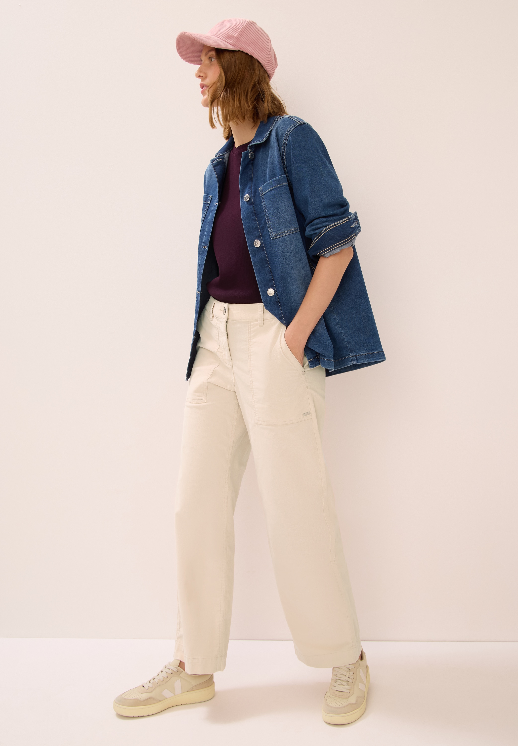 Cecil Cordhose »Style Neele«, Wide Leg, High Waist