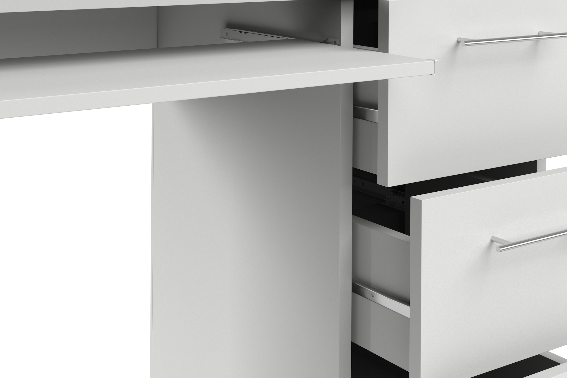VOGL Möbelfabrik Schreibtisch »Tobi, optional mit Tastaturauszug,«, mit 3 Schubkästen, Breite 115 cm, Made in Germany