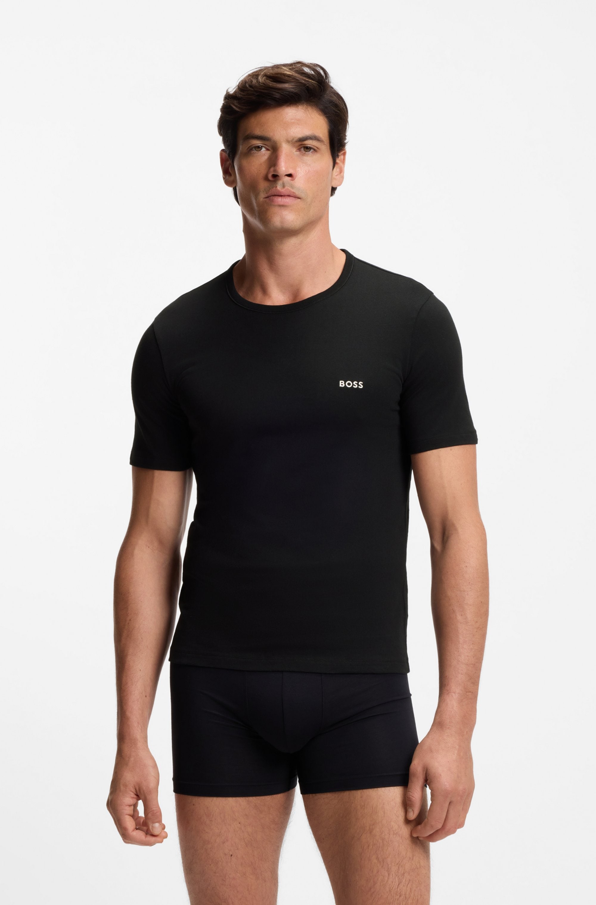 BOSS T-Shirt »TShirtRN 3P Classic« Packung, 3 tlg. mit BOSS Stickerei