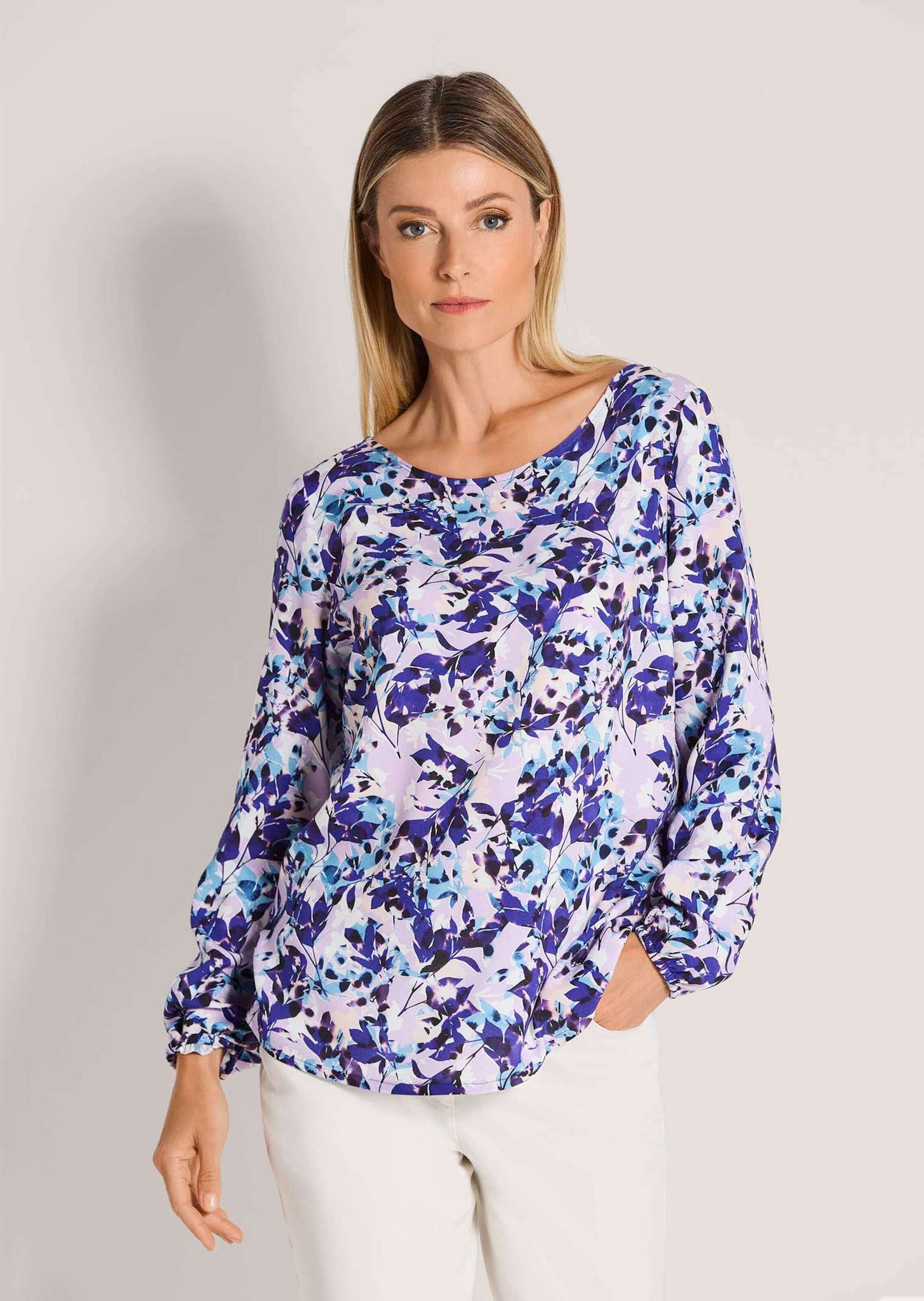 MADELEINE Langarmbluse »Bluse Florale Langarmbluse mit Rundhals«