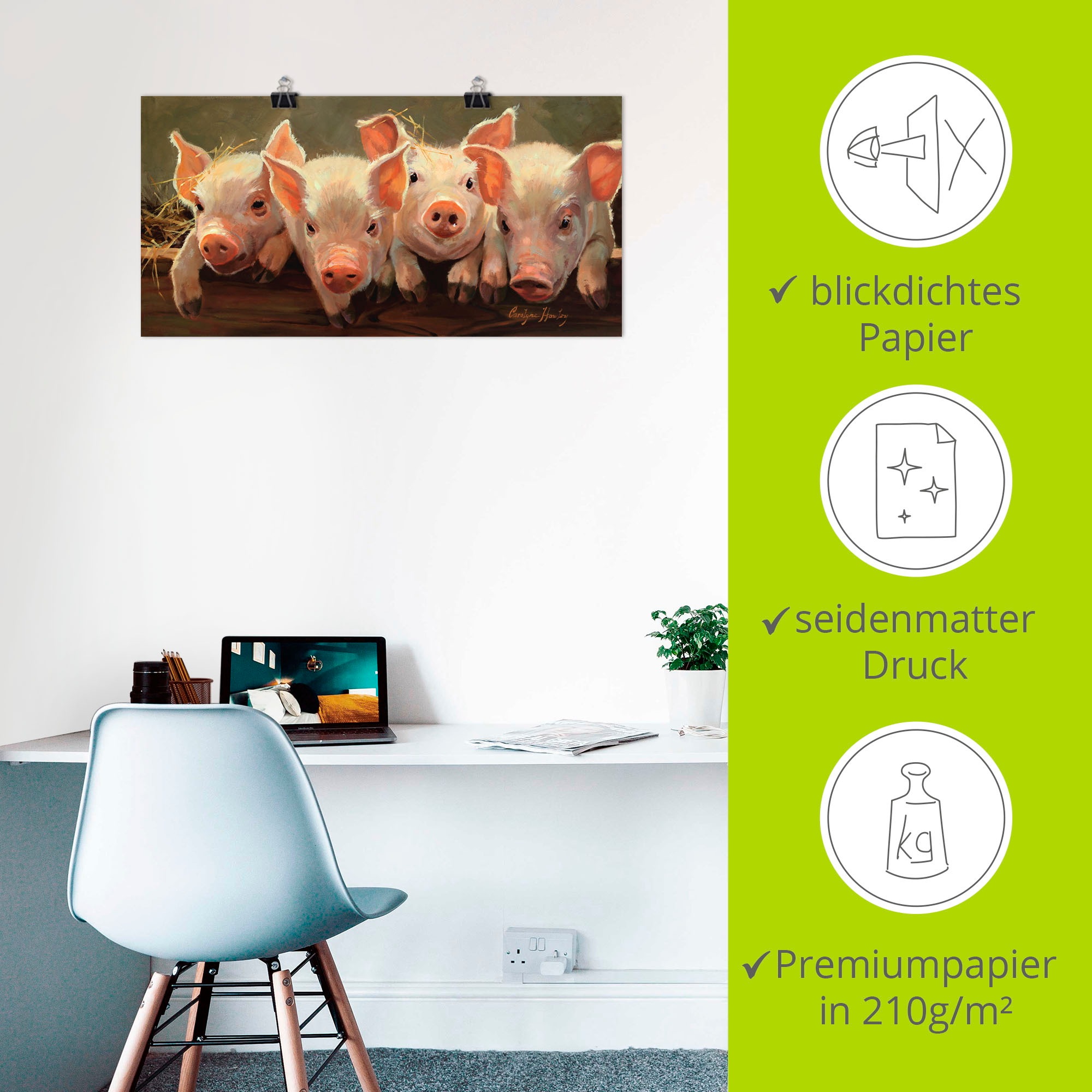 Artland Wandbild »Das große Grunzen« Haustiere 1 Stk. tlg. als Alubild, Outdoorbild, Leinwandbild, Poster in verschied. Größen