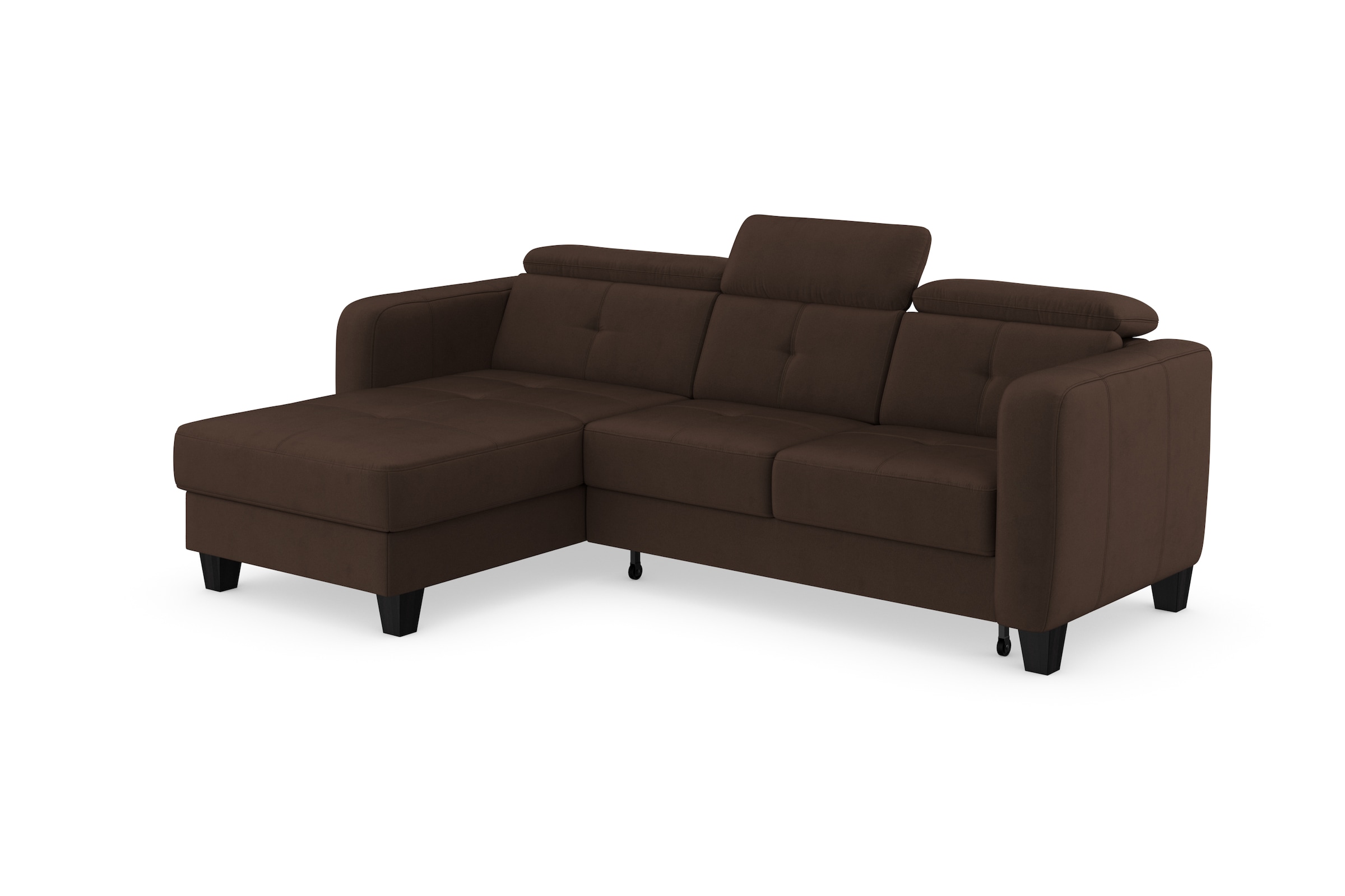 sit&more Ecksofa »Belluci L-Form«, inklusive Federkern, wahlweise mit Bettfunktion und Bettkasten
