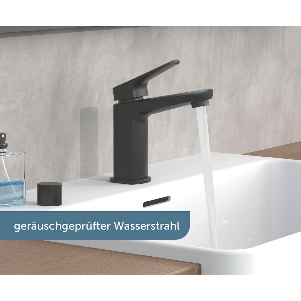 Schütte Waschtischarmatur »RAVEN«, Wasserhahn mit Ablaufgarnitur, Mischbatterie mit Pop Up Abflussstopfen