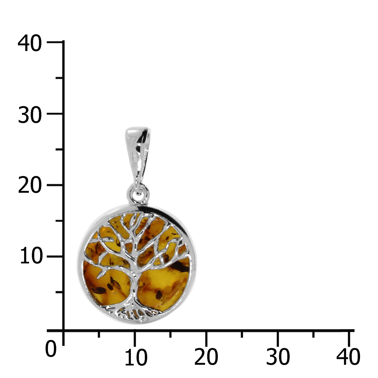 OSTSEE-SCHMUCK Kettenanhänger »- Lebensbaum 17 mm - Silber 925/000 - Bernstein«