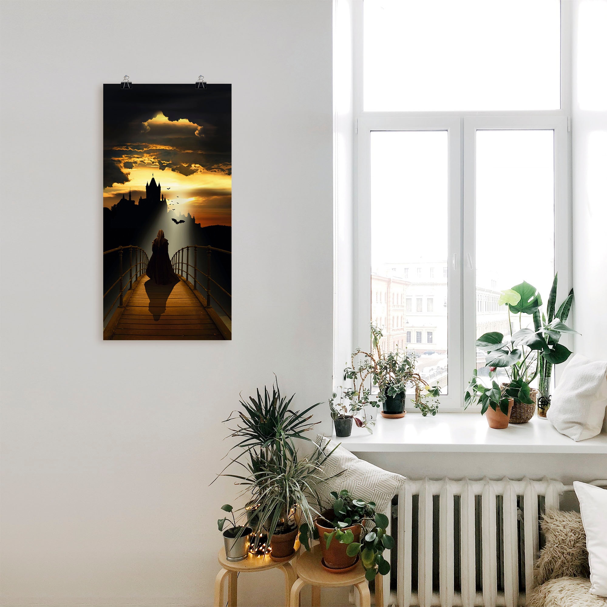 Artland Wandbild »Der Mönch auf dem Weg zur Burg« Dark Fantasy 1 Stk. tlg. ohne Rahmen