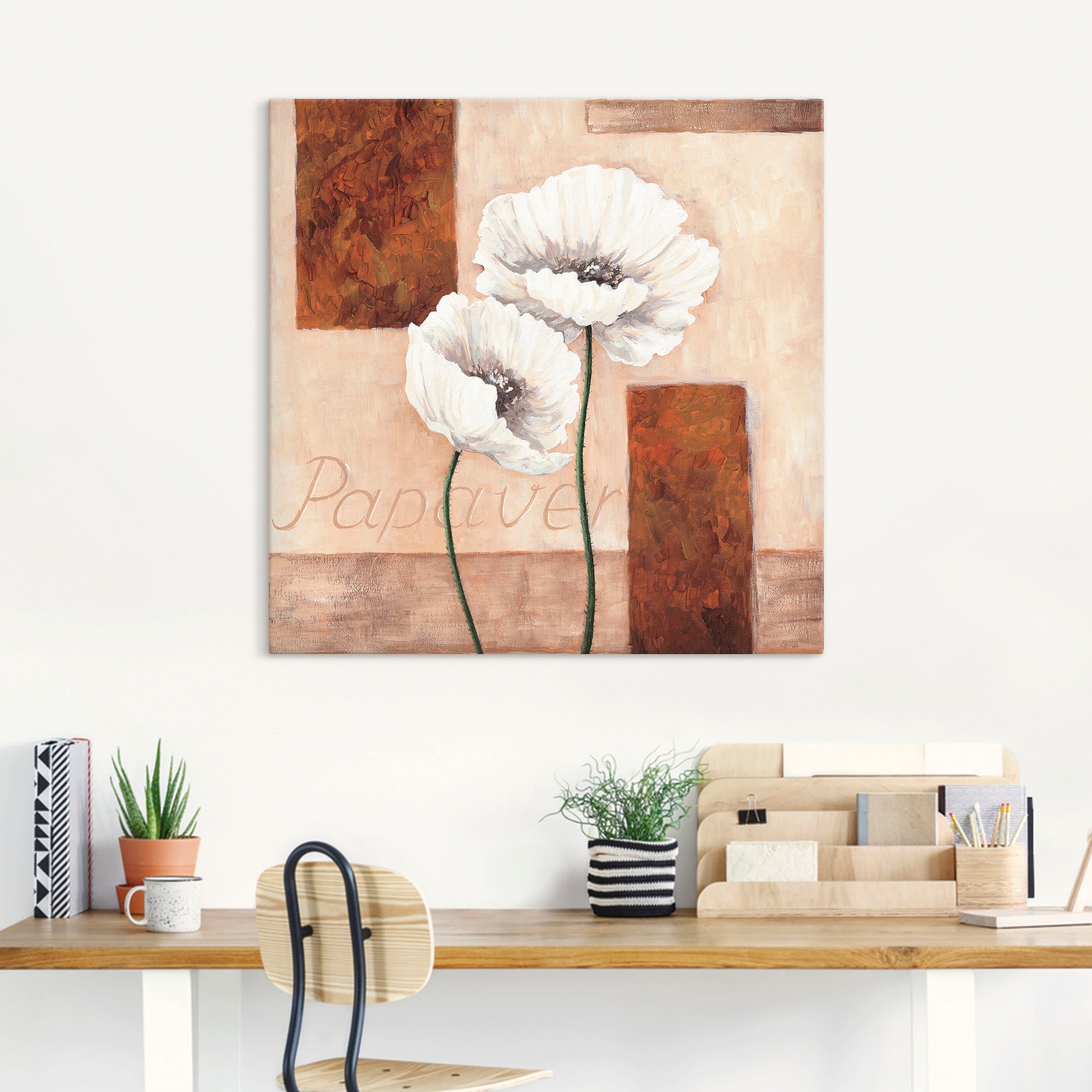 Artland Leinwandbild »Papaver - Mohnblumen«, Blumenbilder, (1 St.), auf Keilrahmen gespannt