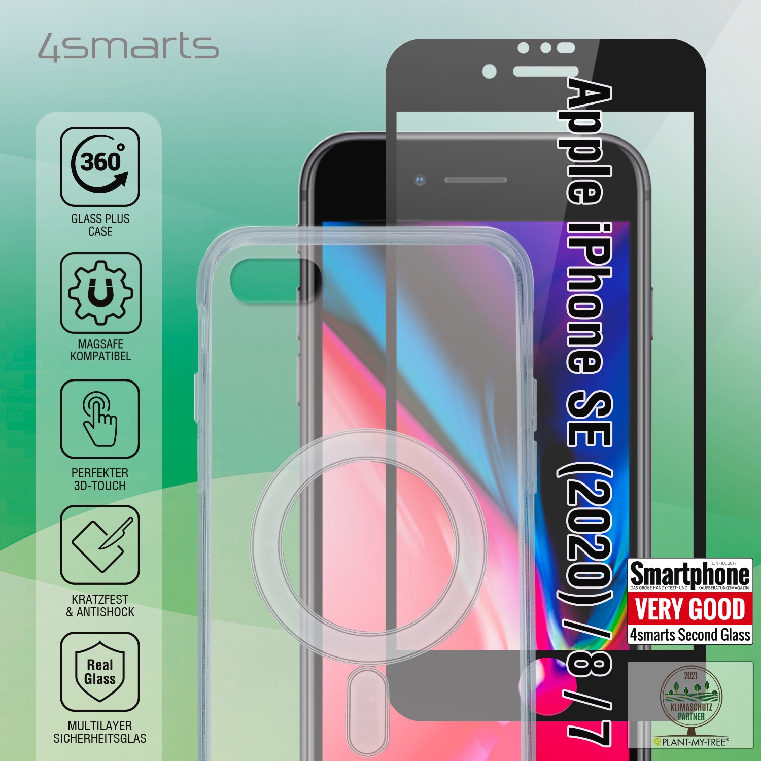 4smarts Handyhülle »X-Pro 360° Protection UltiMag für Apple iPhone 7/8/SE 20/SE 22«, Apple iPhone 7/8/SE 2020/SE 2022, Backcover, Schutzhülle, Handyschutzhülle, Case, Schutzcase, stoßfest