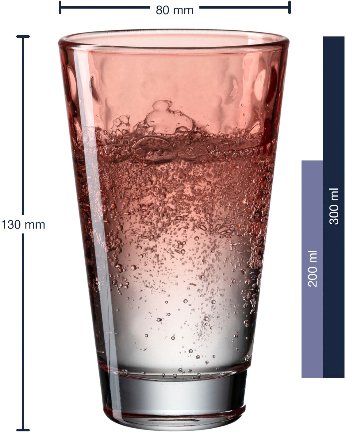 LEONARDO Gläser-Set »OPTIC«, (Set, 6 tlg.), 300 ml, 6-teilig
