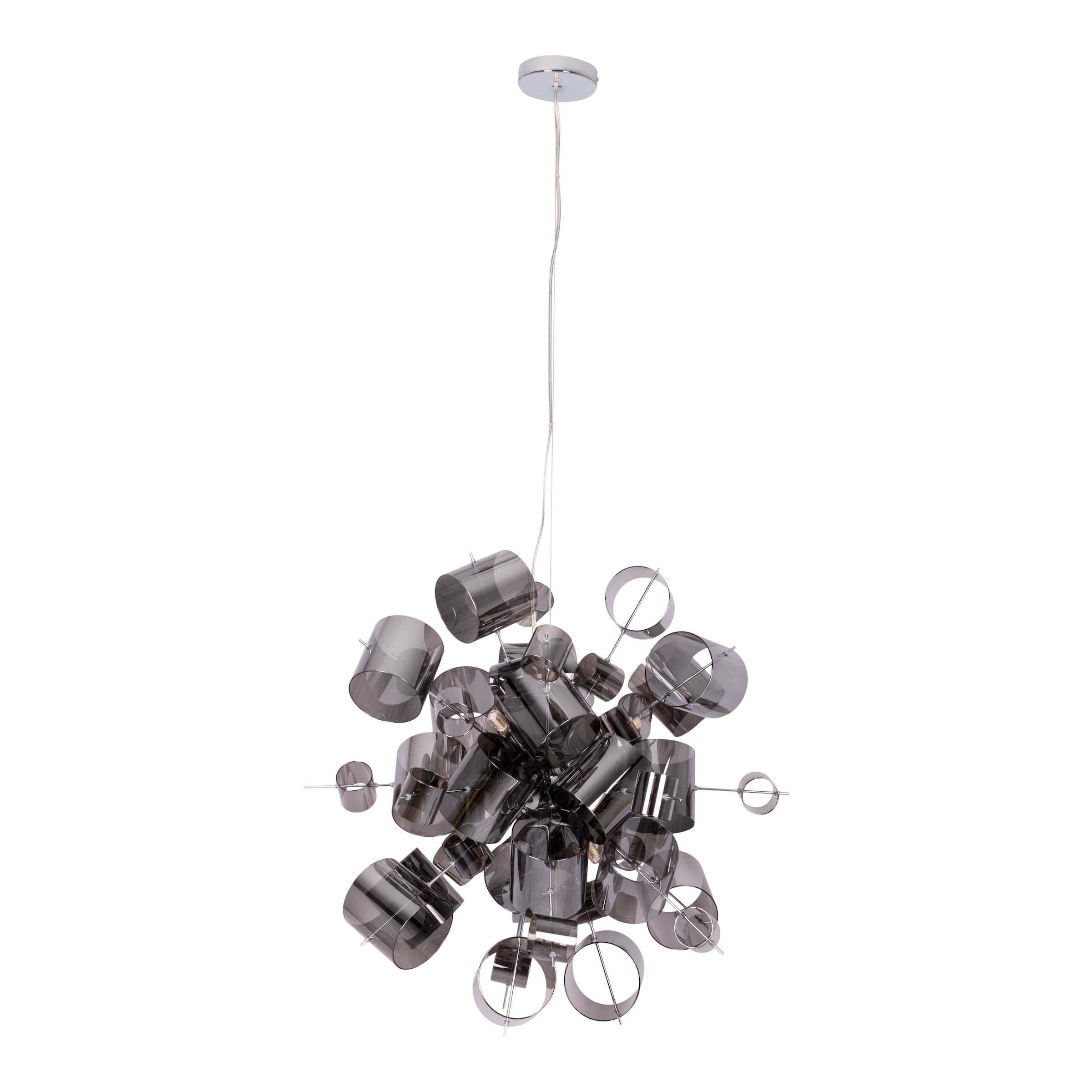 näve Pendelleuchte »Sirius« G9 1 Stk. exkl. 9x G9, aus hochwertigem Metall in Chrom, Gläser smokey, H: 190cm