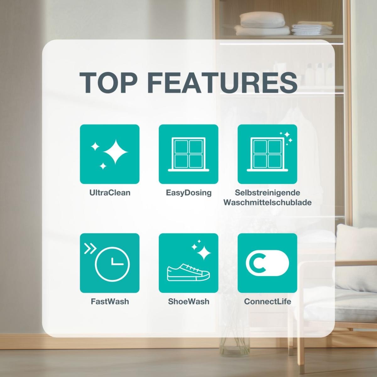 GORENJE Waschmaschine G400 »W53G494A1P1B« 9 kg 1400 U/min selbstreinigende Waschmittelschublade, FastWash